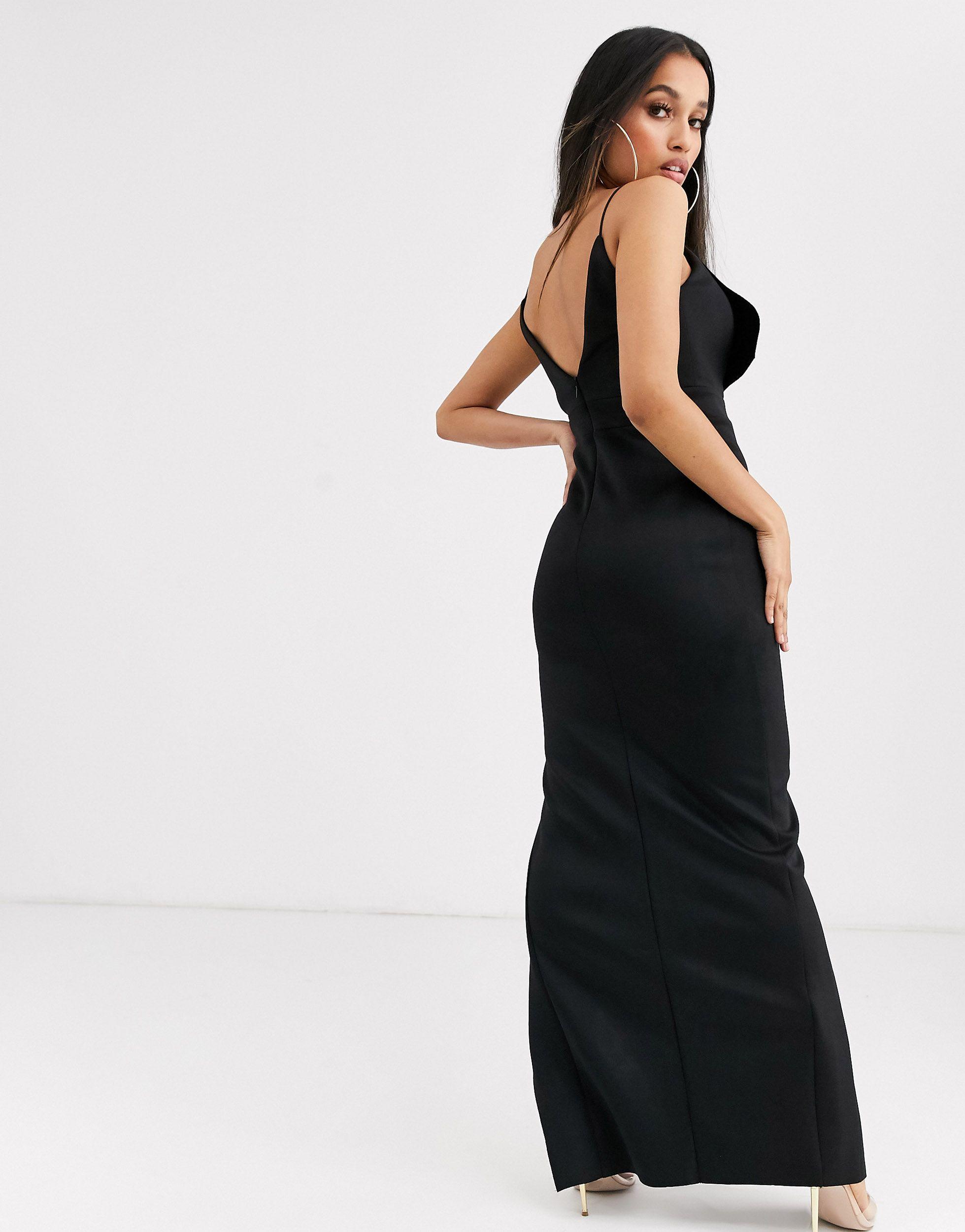 ASOS DESIGN Petite - Vestito lungoASOS in Materiale sintetico di colore  Nero | Lyst