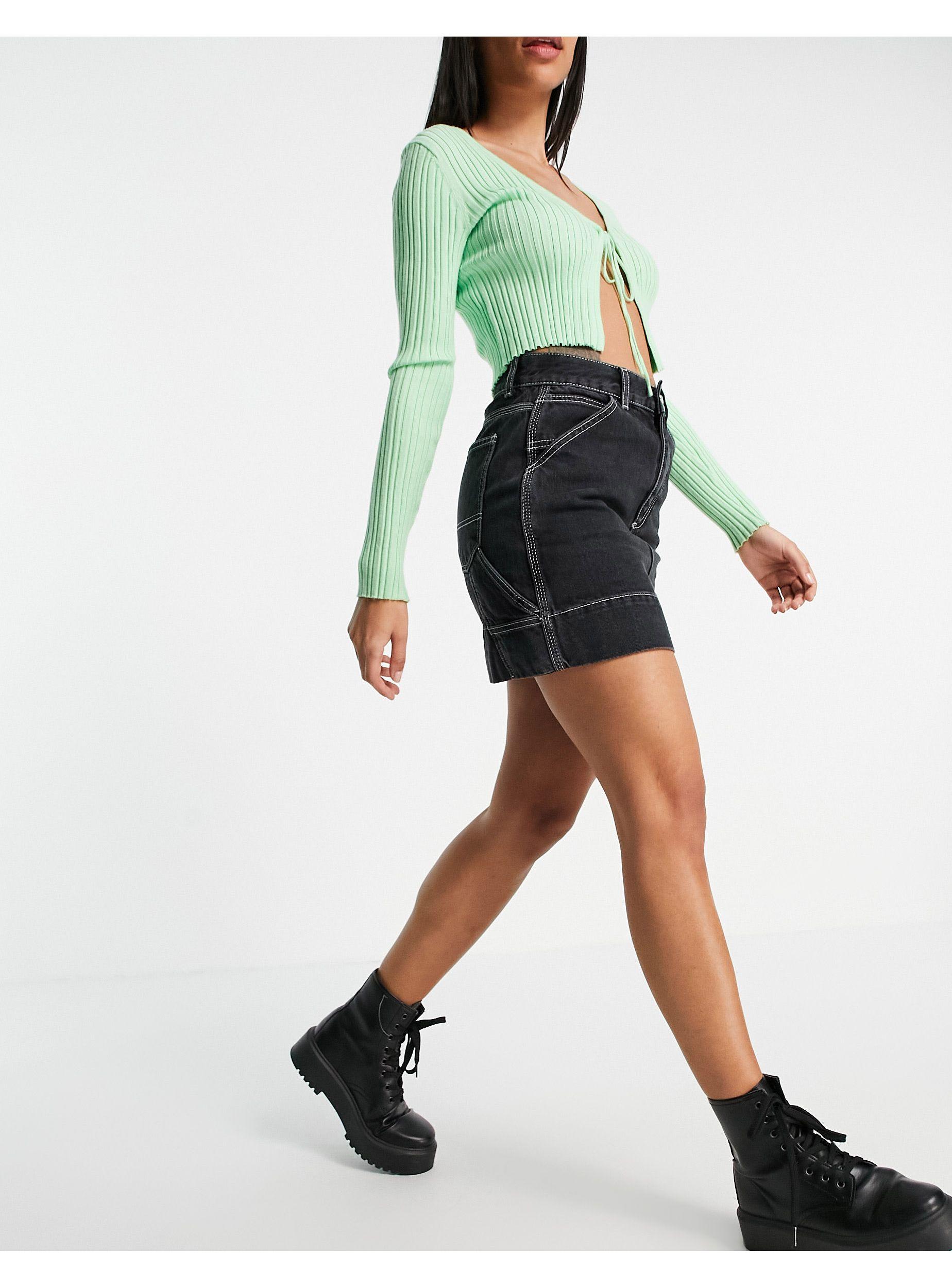 TOPSHOP Carpenter Skirt in Black | Lyst