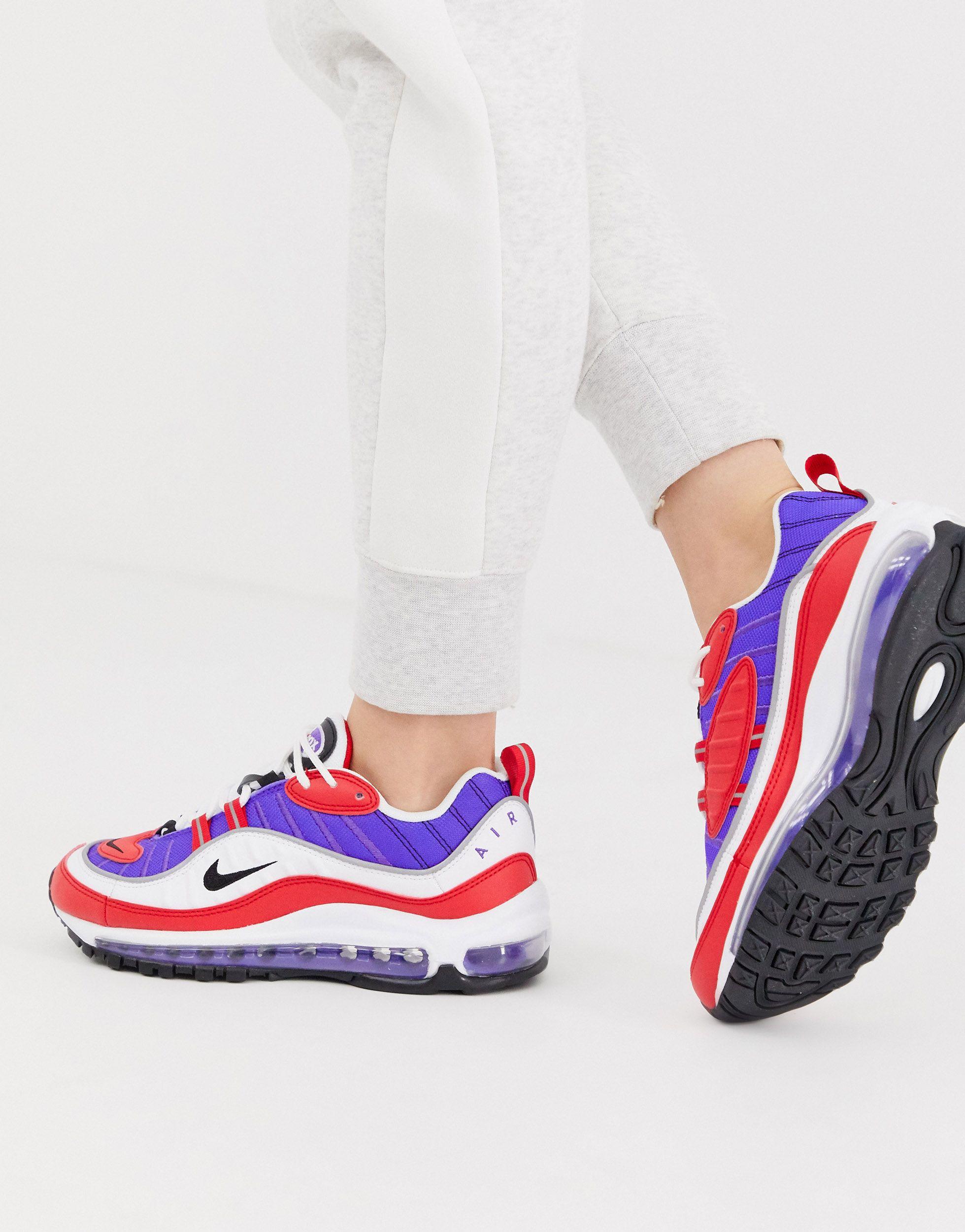 Zapatillas en rojo, violeta y blanco Air Max 98 Nike de Tejido sintético de  color Morado: ahorra un 50 % | Lyst