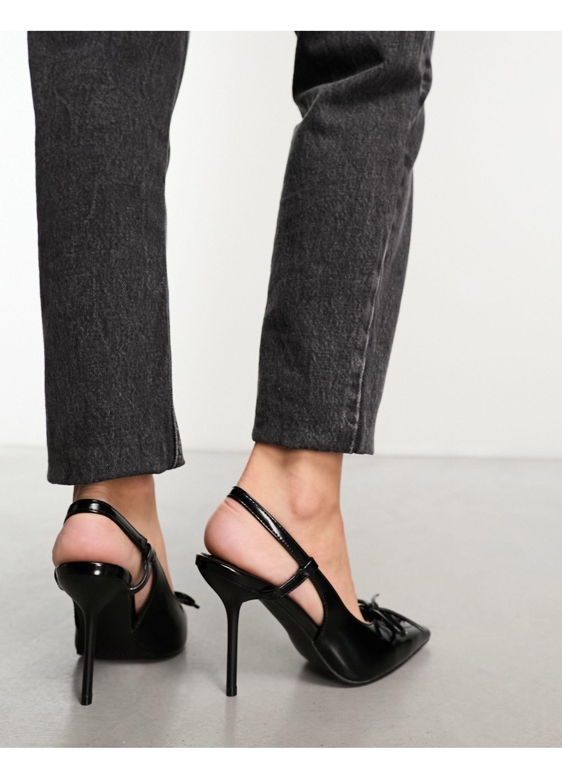 Asos Design Wide Fit Placid High Block Heels In Beige-neutral | ModeSens