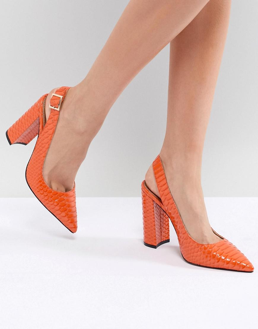 orange slingback shoes