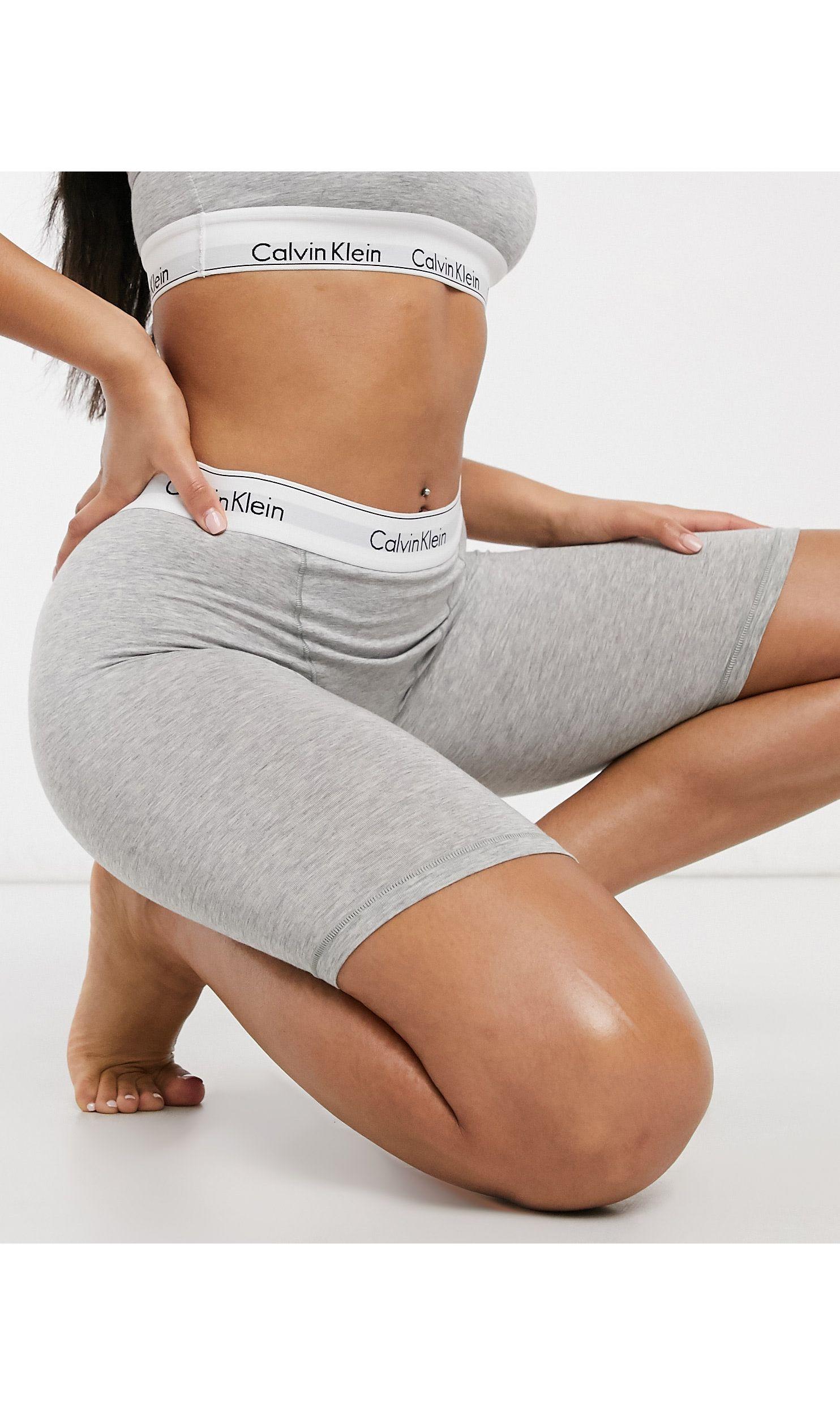 Calvin Klein Modern Cotton Logo Elastic Detail Shorts in Grey (Gray) | Lyst