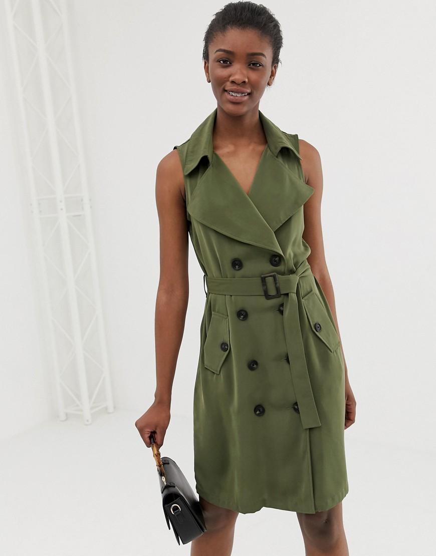 Vero Synthetic Double Breasted Utility Blazer Dress in Green - Lyst