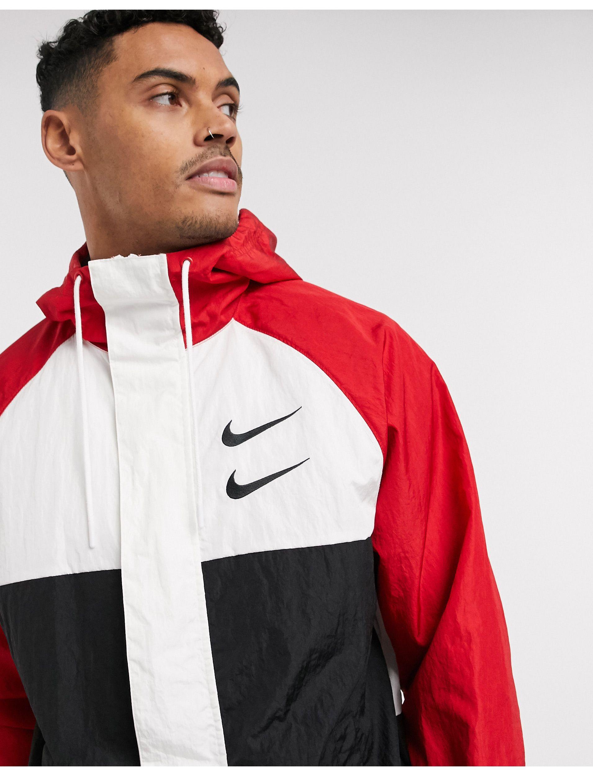 Red nike windbreaker jacket new arrivals