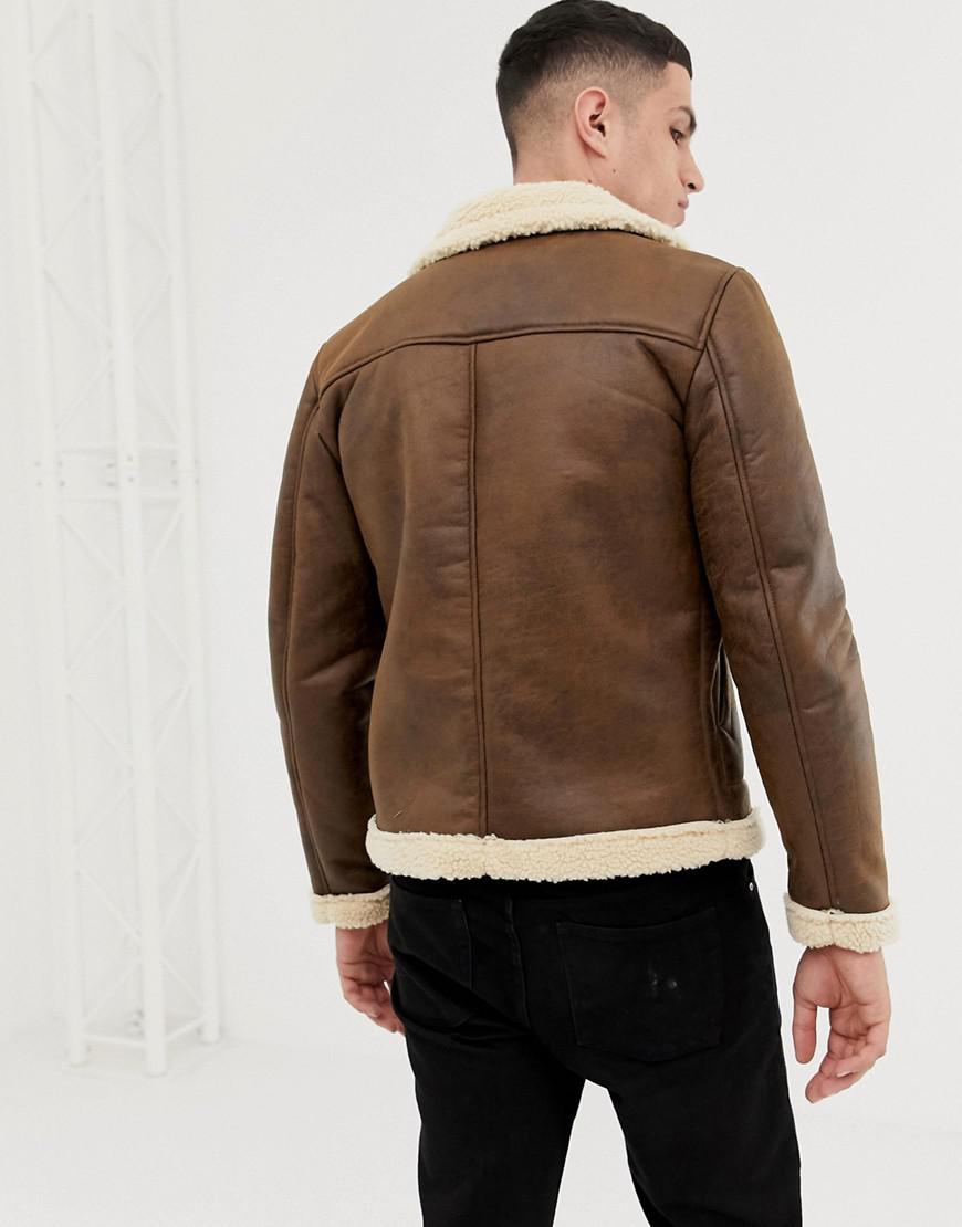 Only & Sons Aviator Jacket in Brown for Men | Lyst