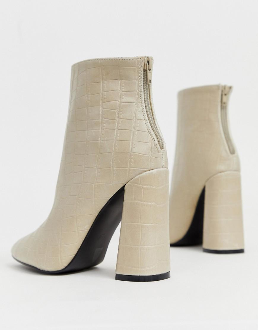 cream croc boots