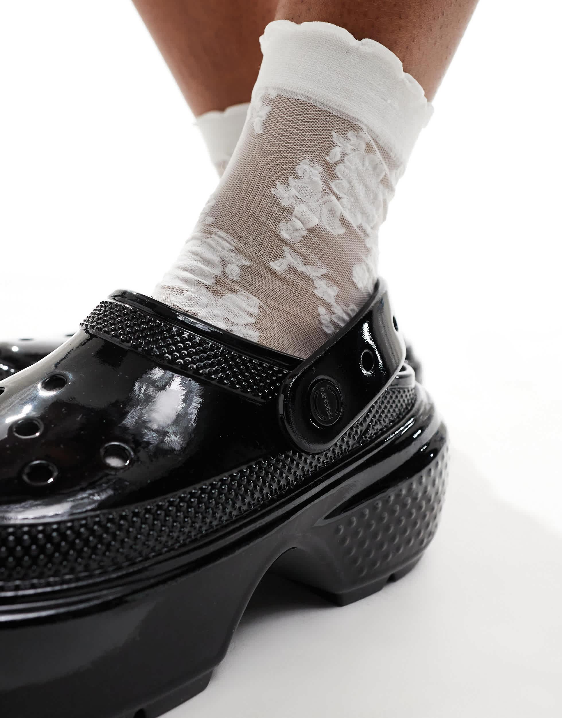 Crocs™ Stomp High Shine Clogs in Black | Lyst