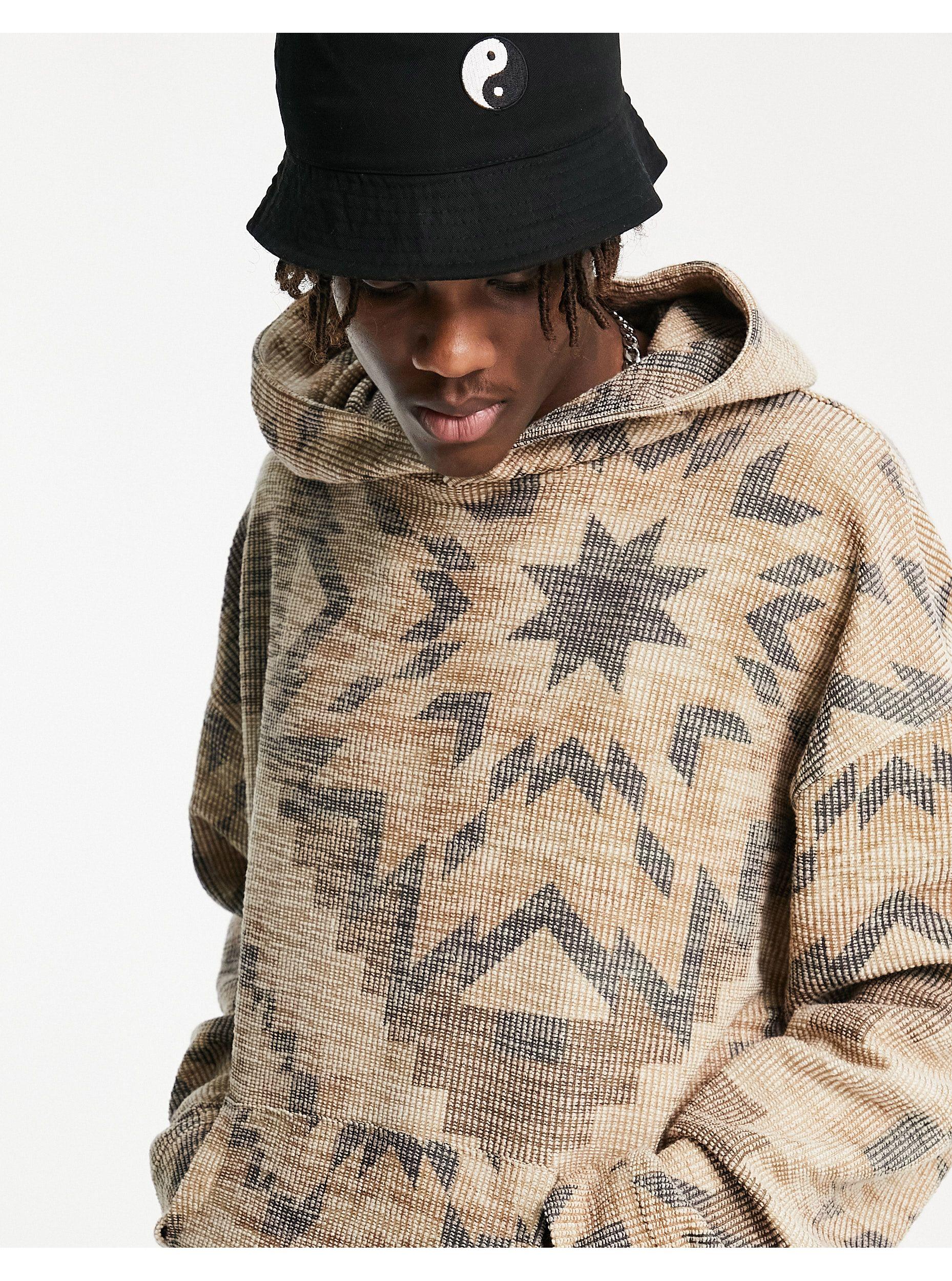 geometric print hoodie