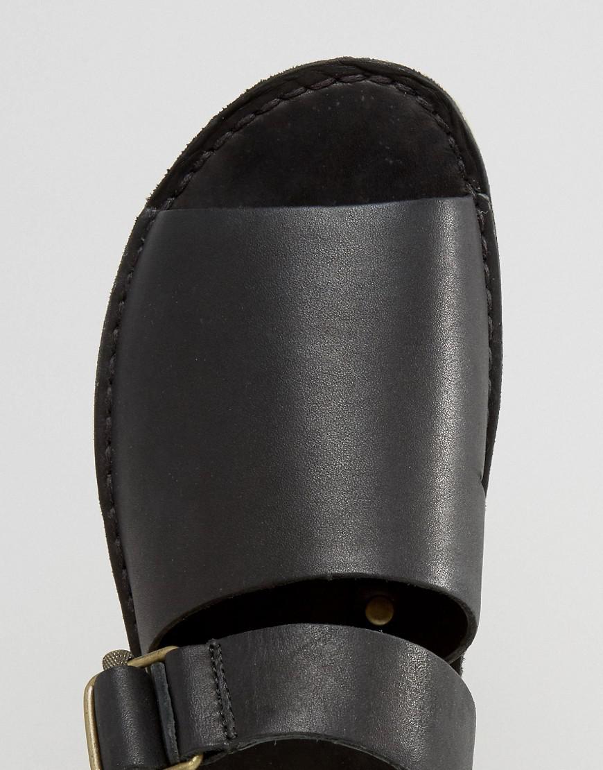 Clarks Leather Clarks Original Trek Strap Sandals in Black for Men | Lyst