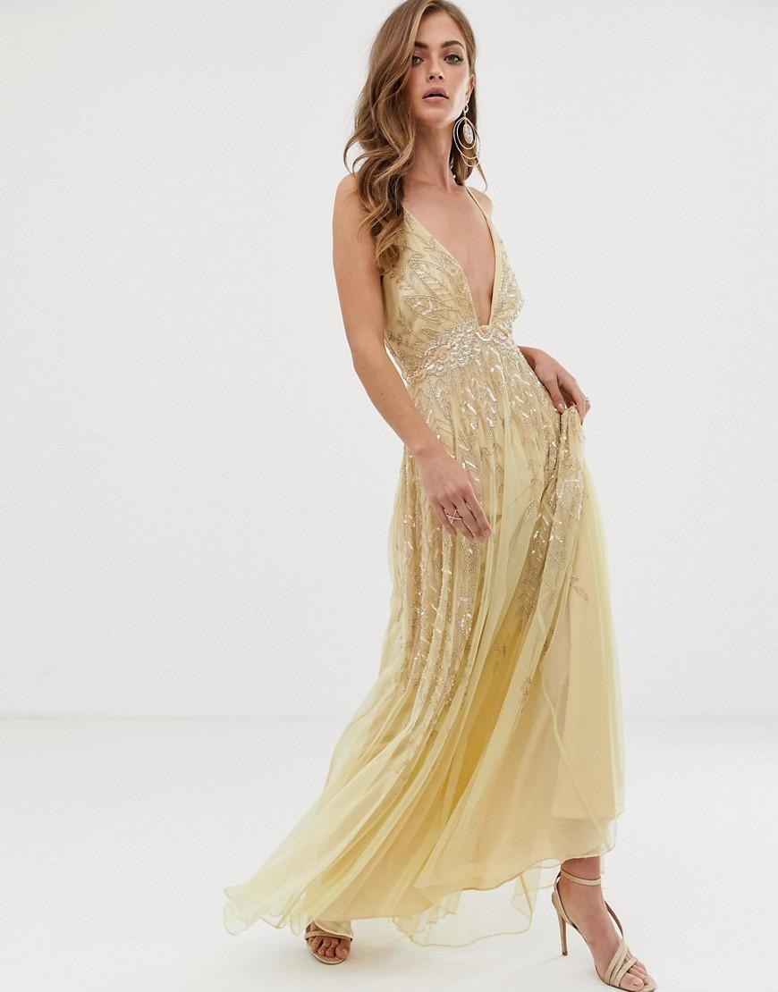 asos design embellished cami maxi dress