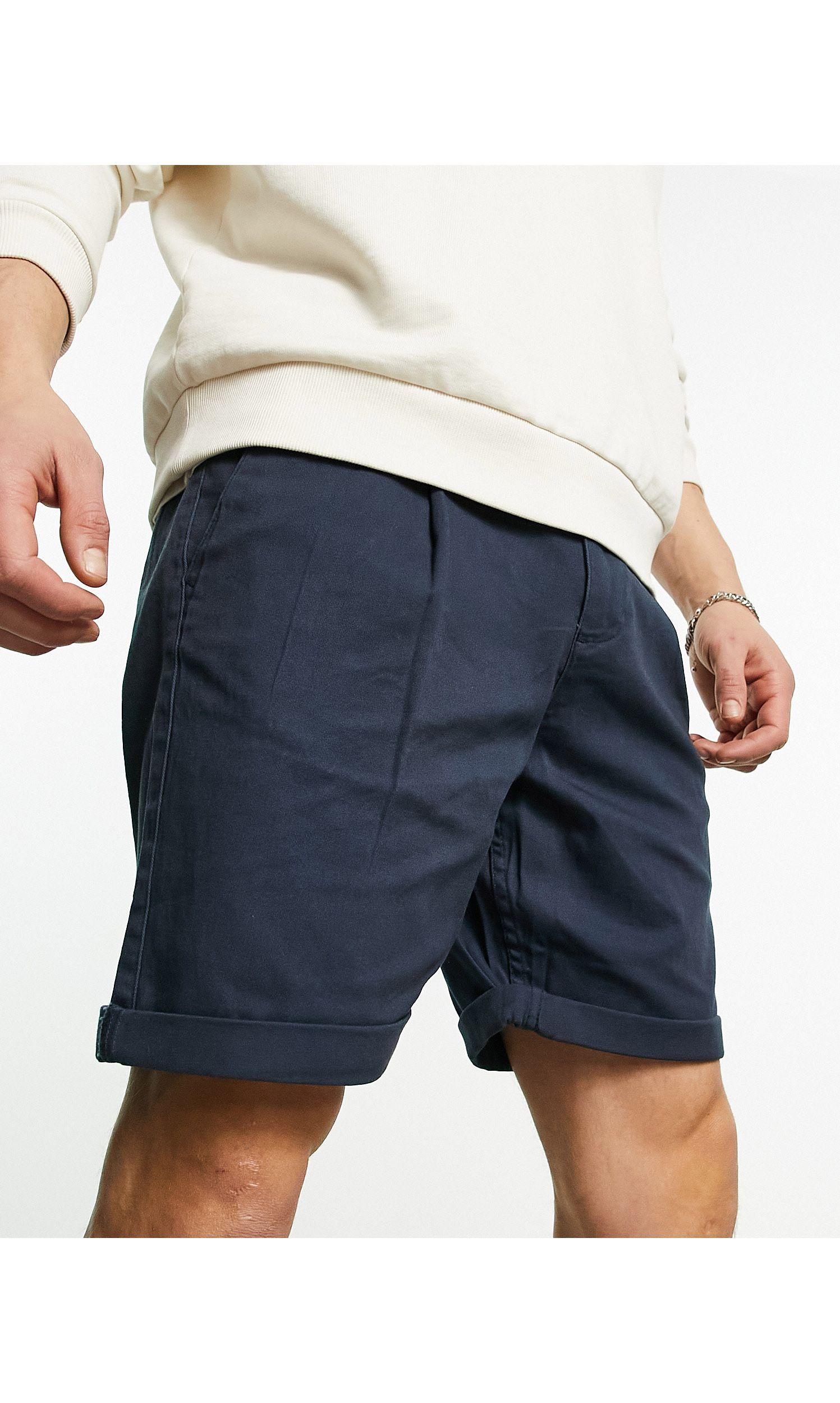Jack & Jones Intelligence Chino Short With Pleat in Blue for Men | Lyst