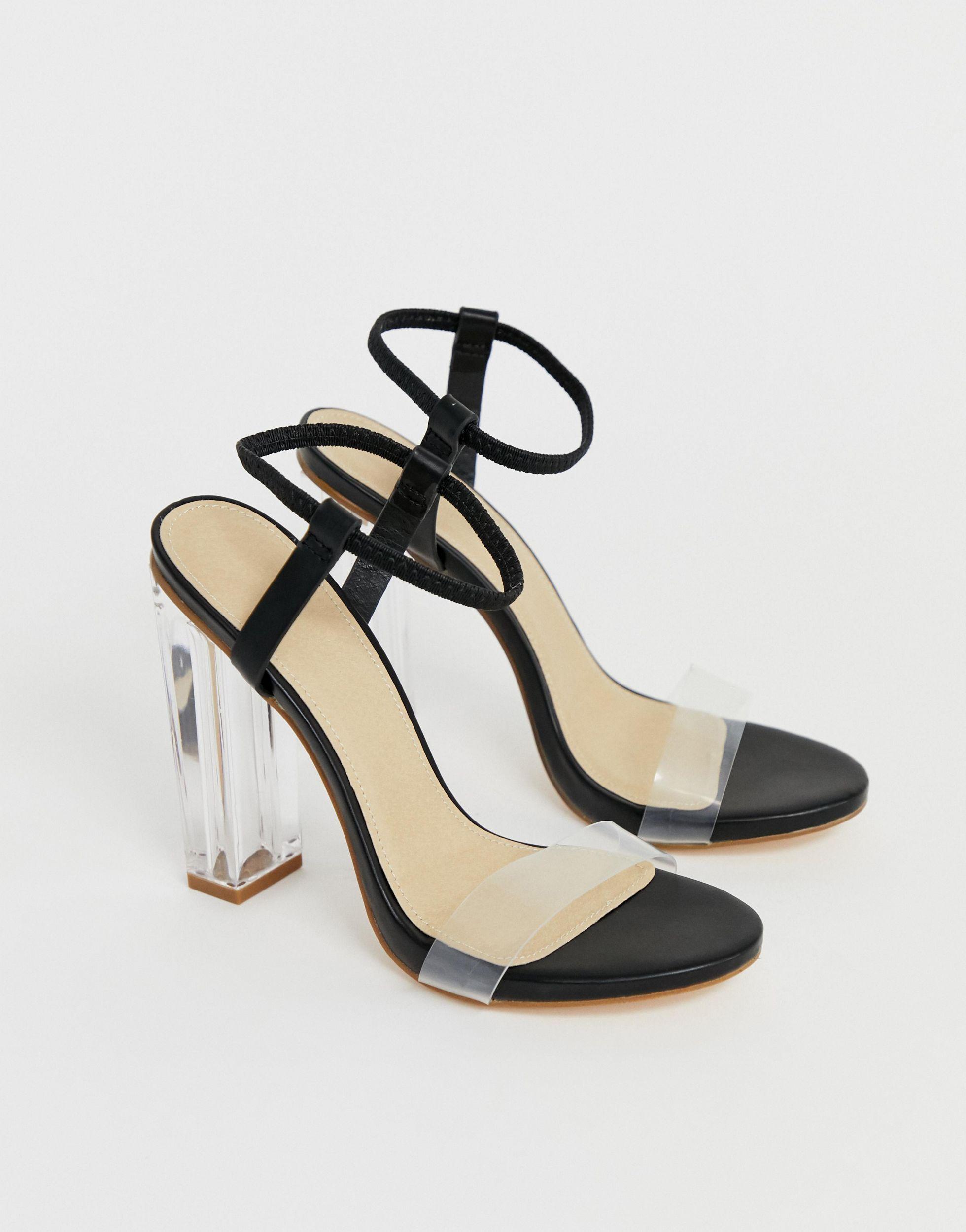 Nude Block Heel With Ankle Tie | Truffle Collection | SilkFred US