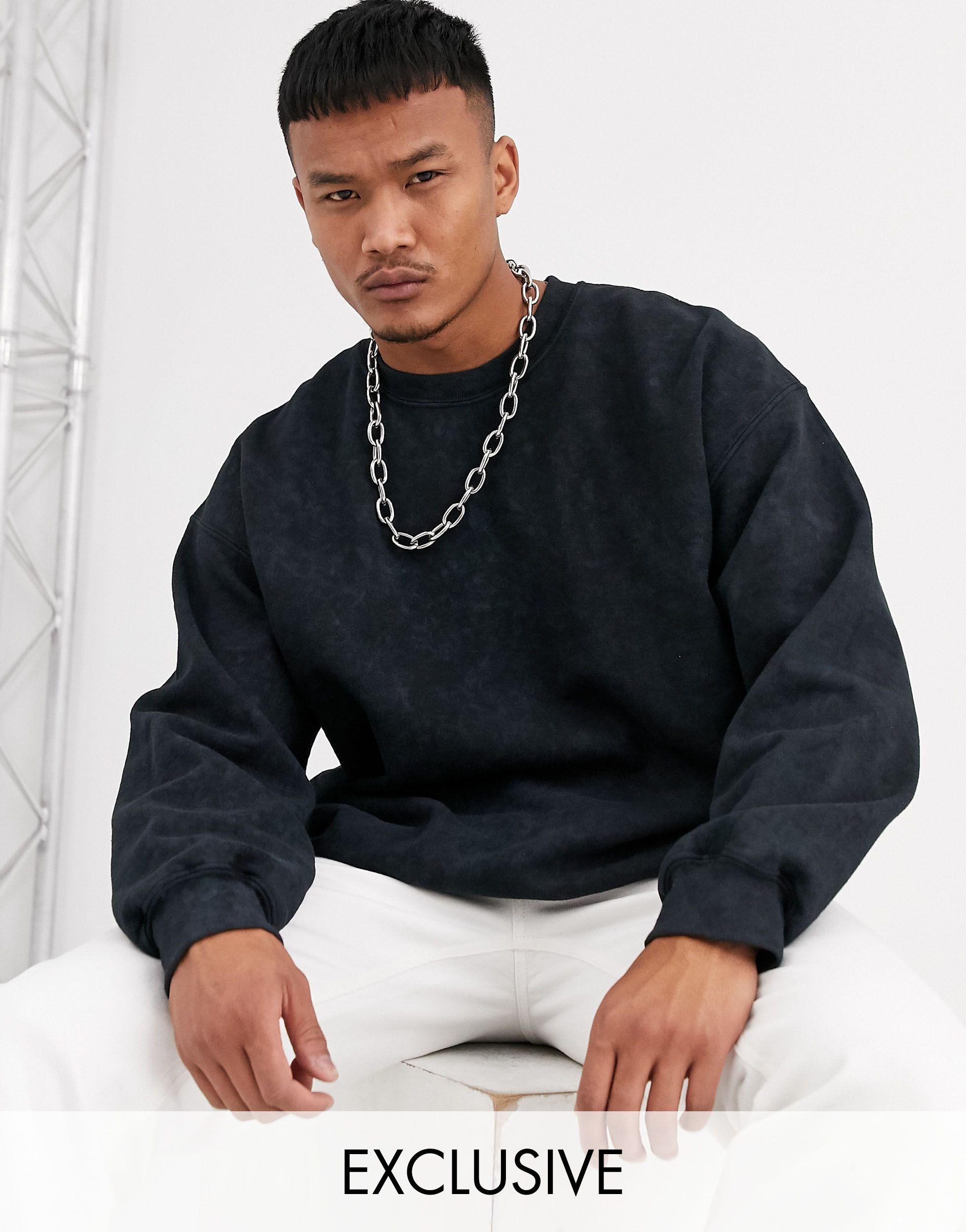 Reclaimed (vintage) Inspired Oversized Sweatshirt in Black for Men | Lyst