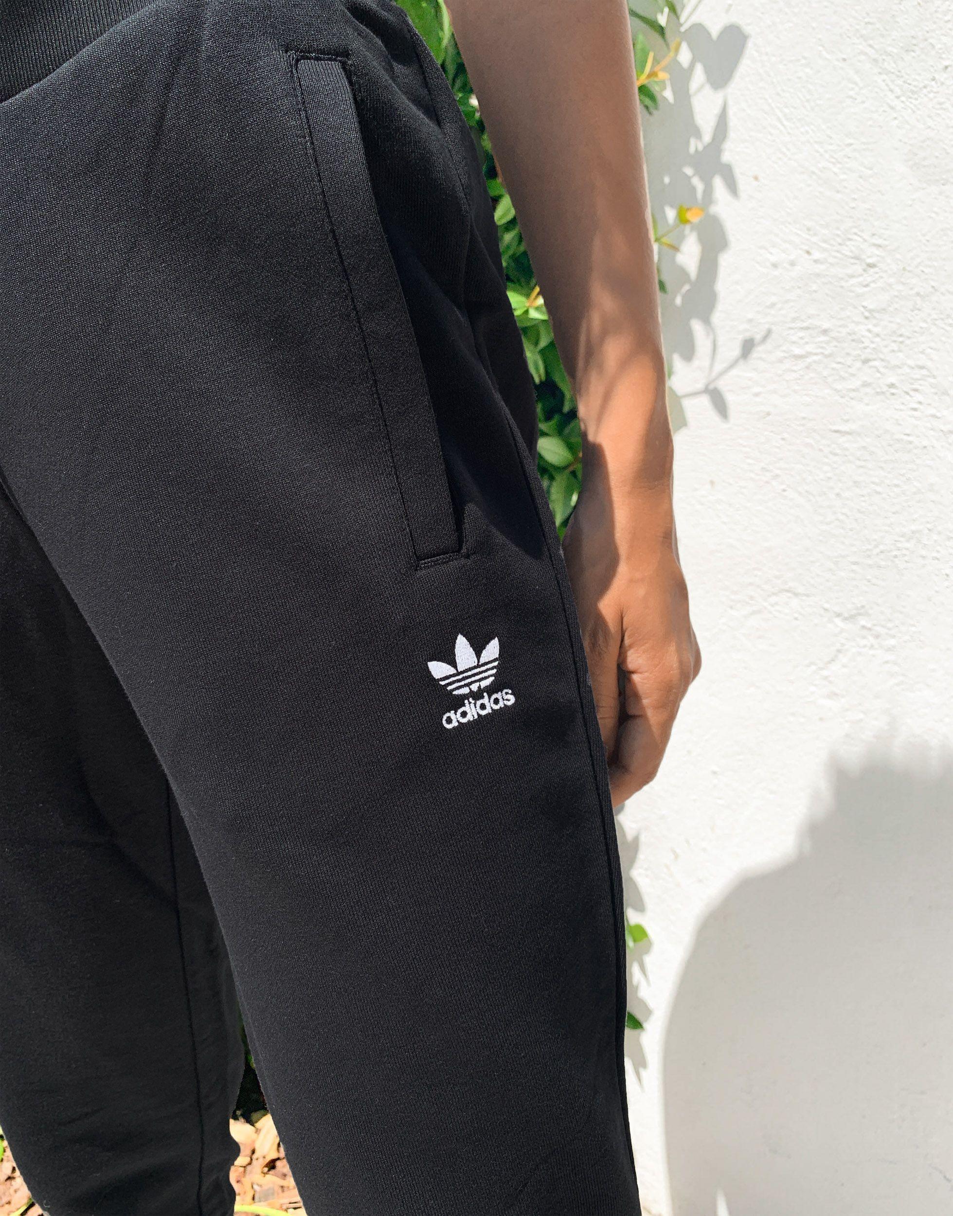 adidas originals essentials cuffed joggers in grey