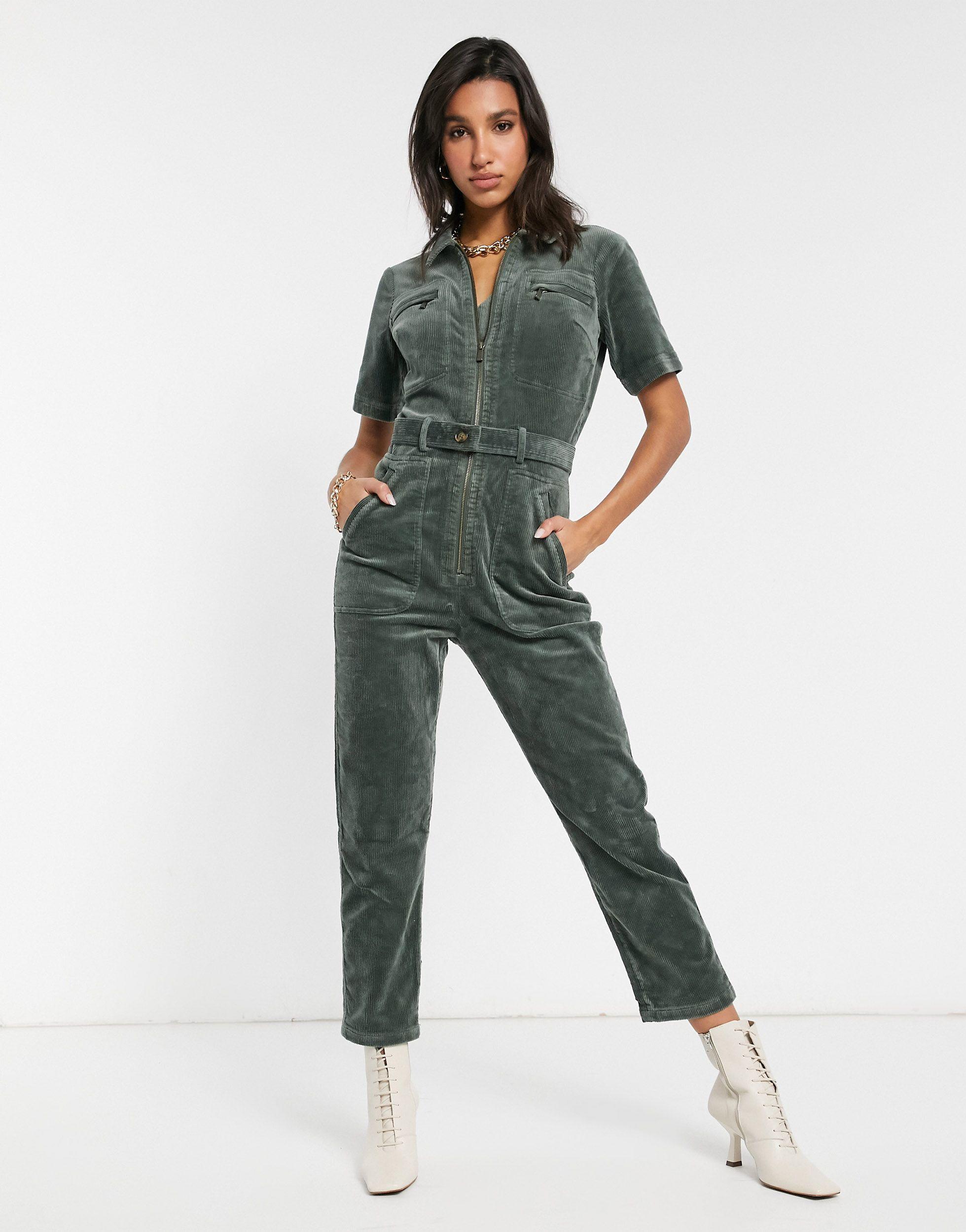 & Other Stories Stretch Corduroy Jumpsuit in Green | Lyst