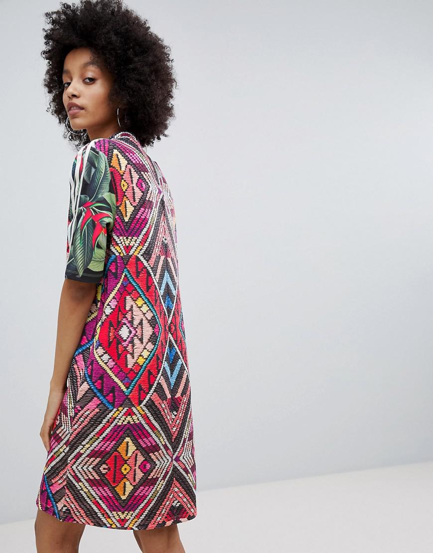 adidas Originals Originals X Farm Multi Print High Neck Dress | Lyst