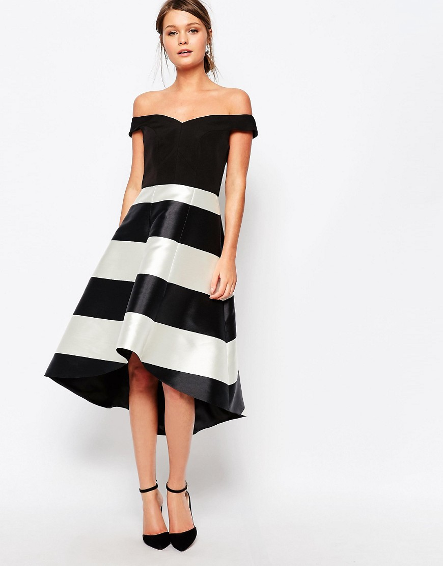 Coast Katey Stripe Dress in Black | Lyst
