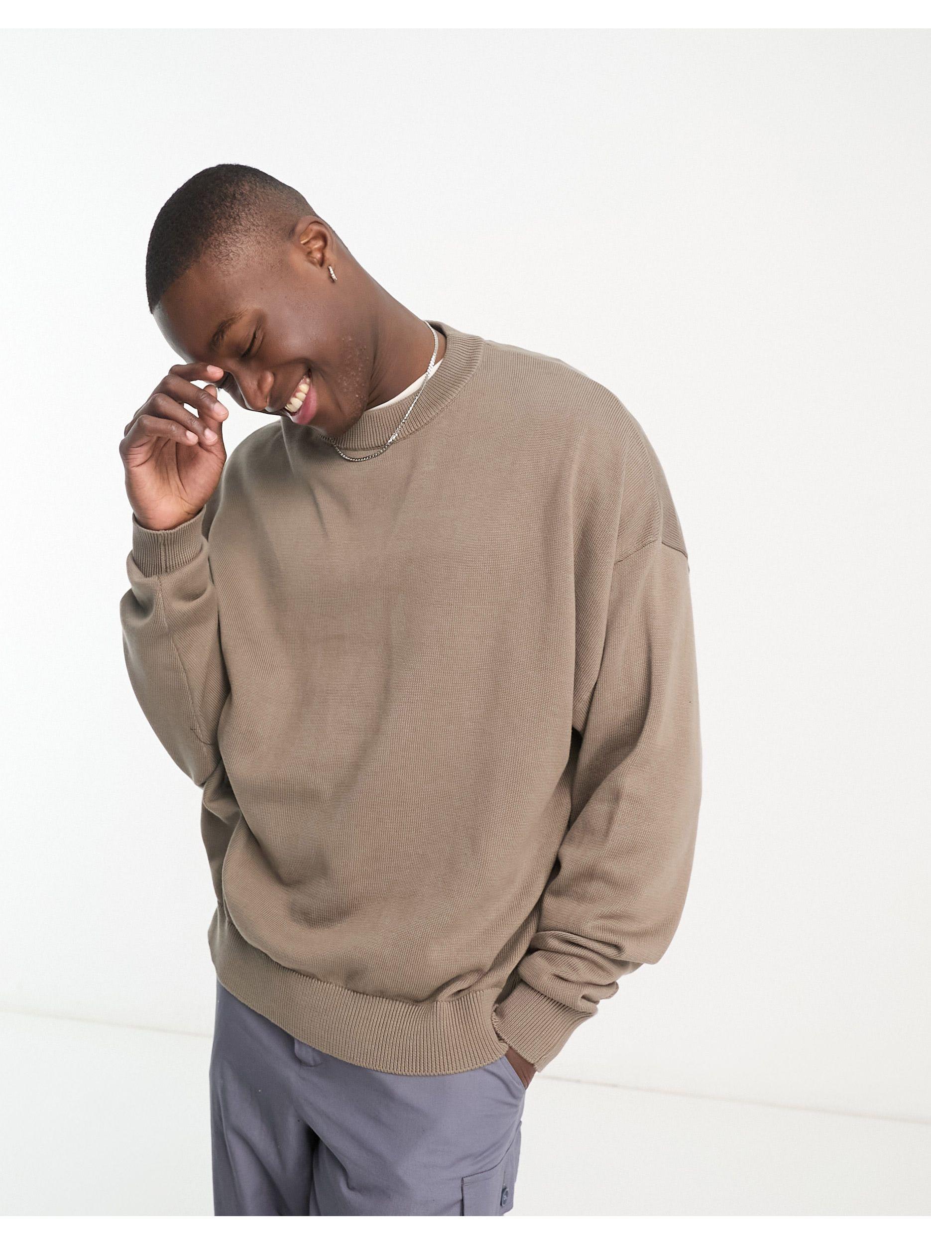 ADPT Oversized Crew Neck Sweater in Natural for Men | Lyst
