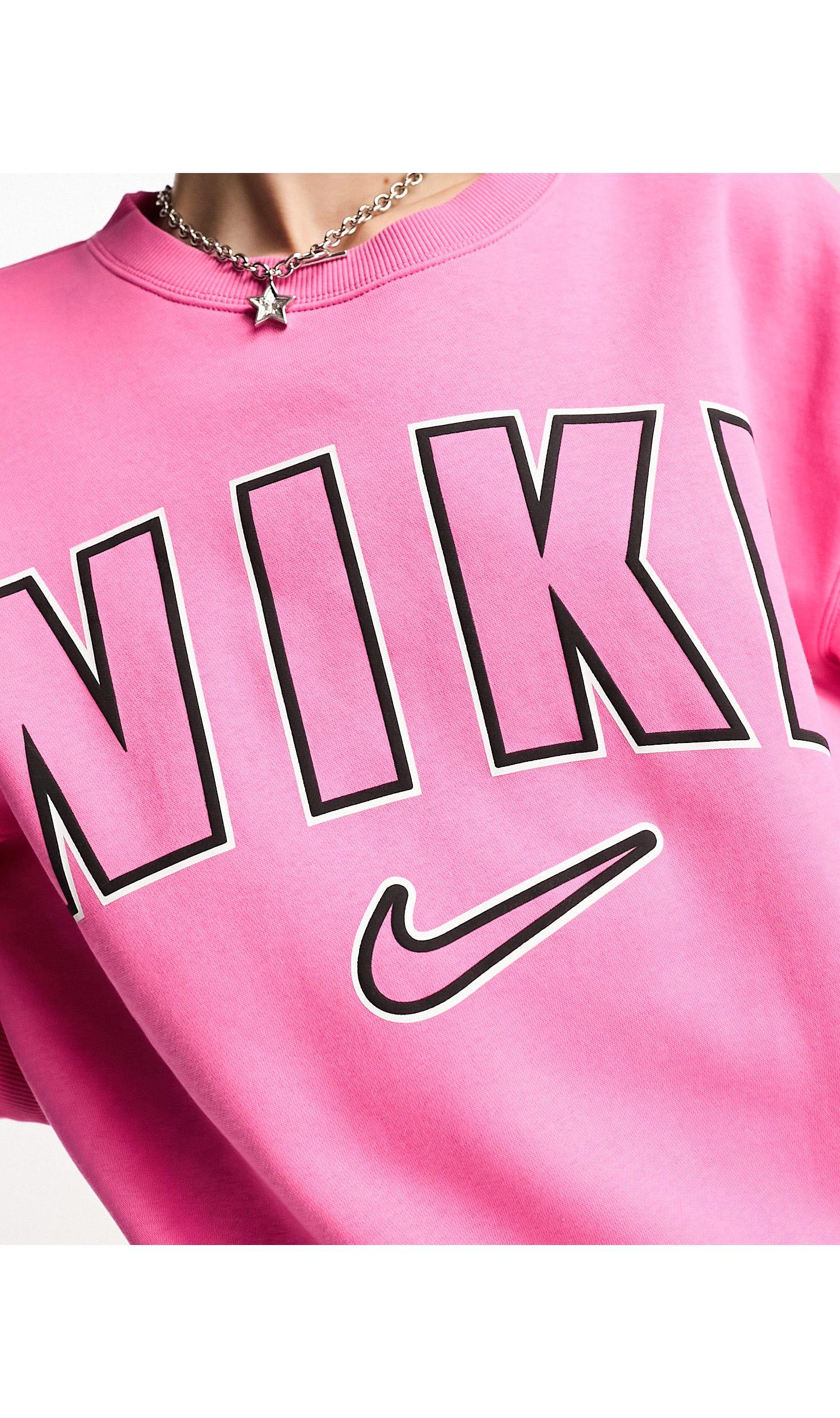 Nike Life Varsity Oversized Sweatshirt in Pink Lyst UK