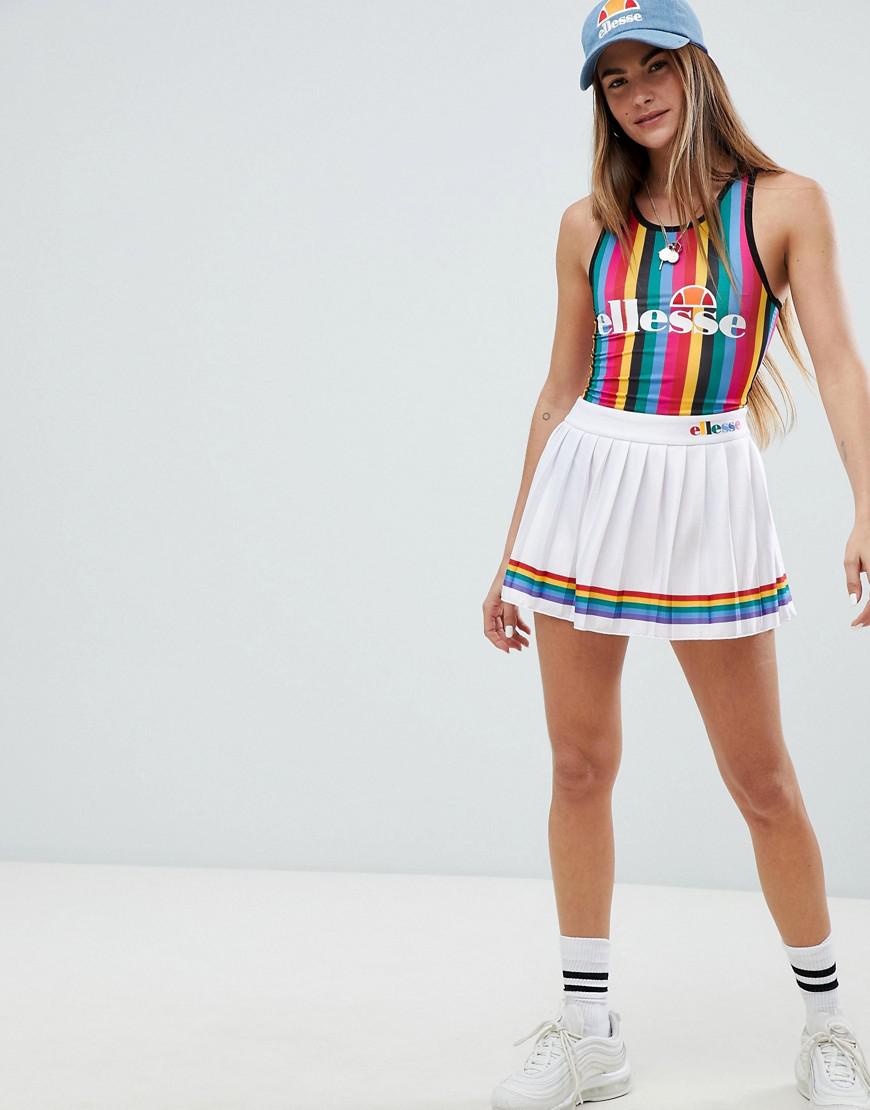 Ellesse Tennis Skirt With Rainbow Pleats in White | Lyst