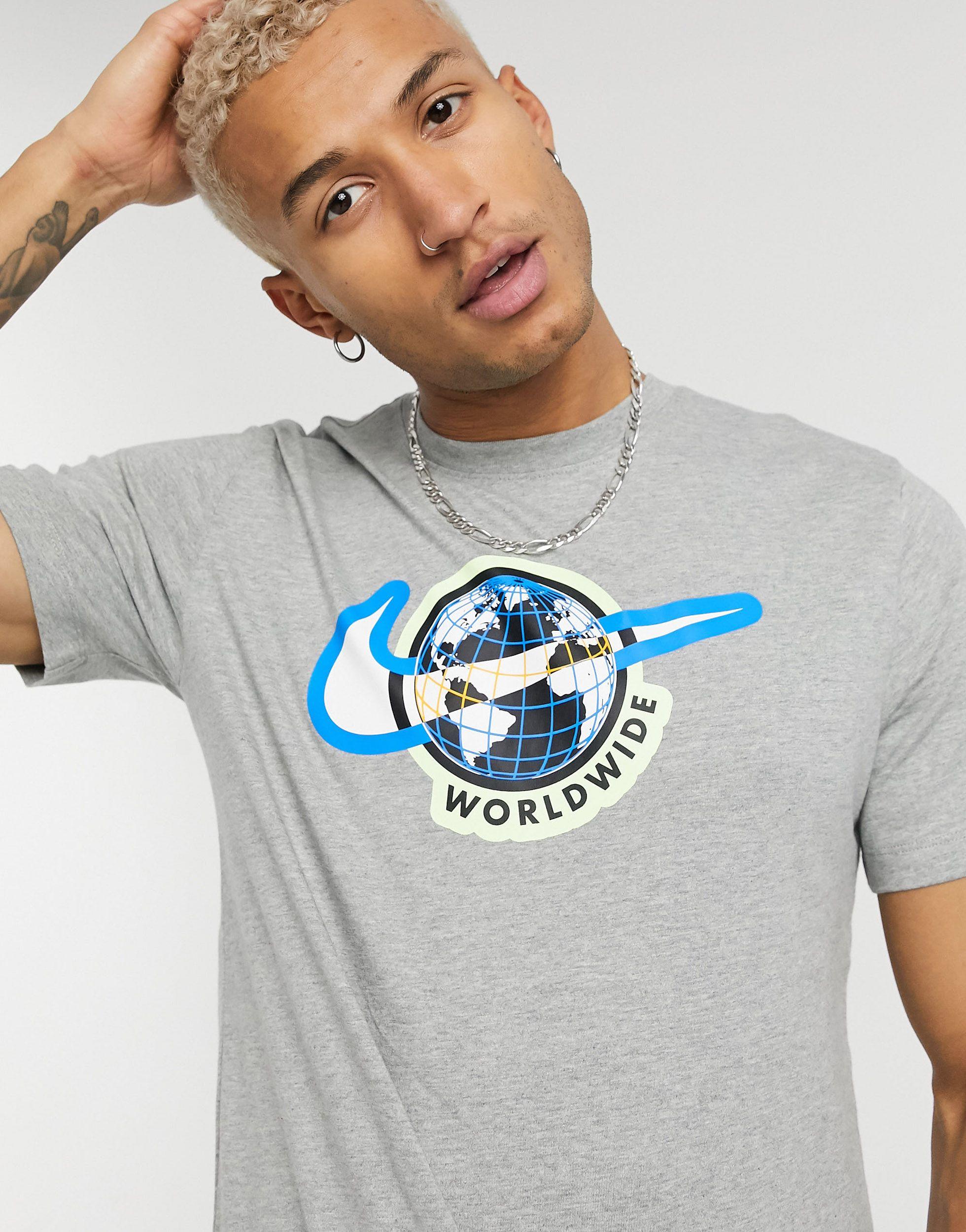 nike swoosh t shirt grey