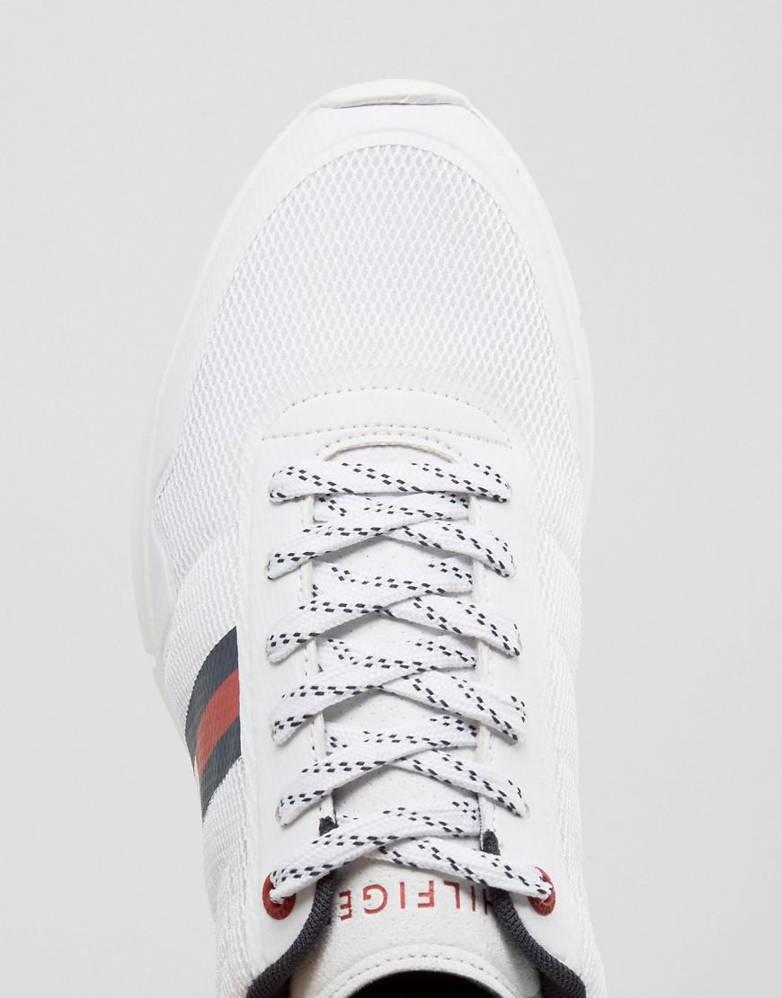 tommy hilfiger tobias flag mesh trainers in navy