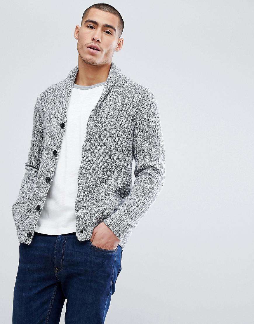 Abercrombie & Fitch Shawl Collar Knit Cardigan In Grey Marl in Gray for Men  - Lyst