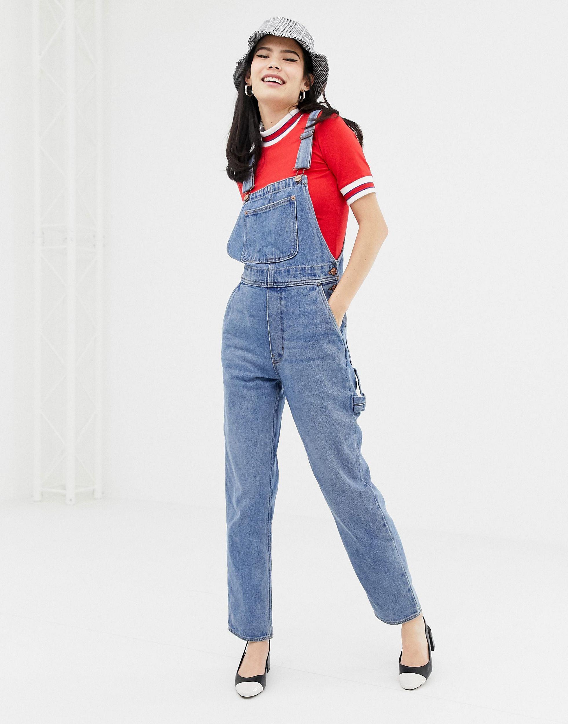 Monki Denim Dungarees With Organic 