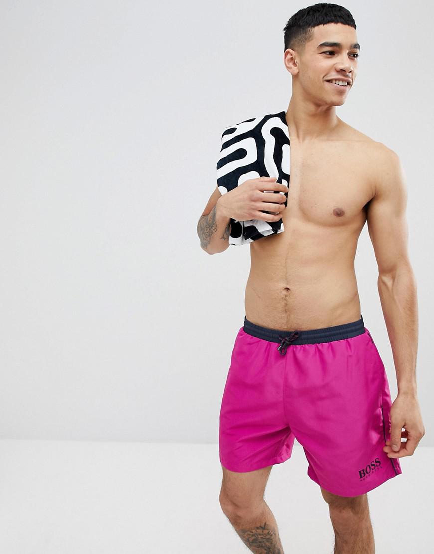 BOSS by HUGO BOSS By Hugo Starfish Swim Shorts In Pink for Men | Lyst