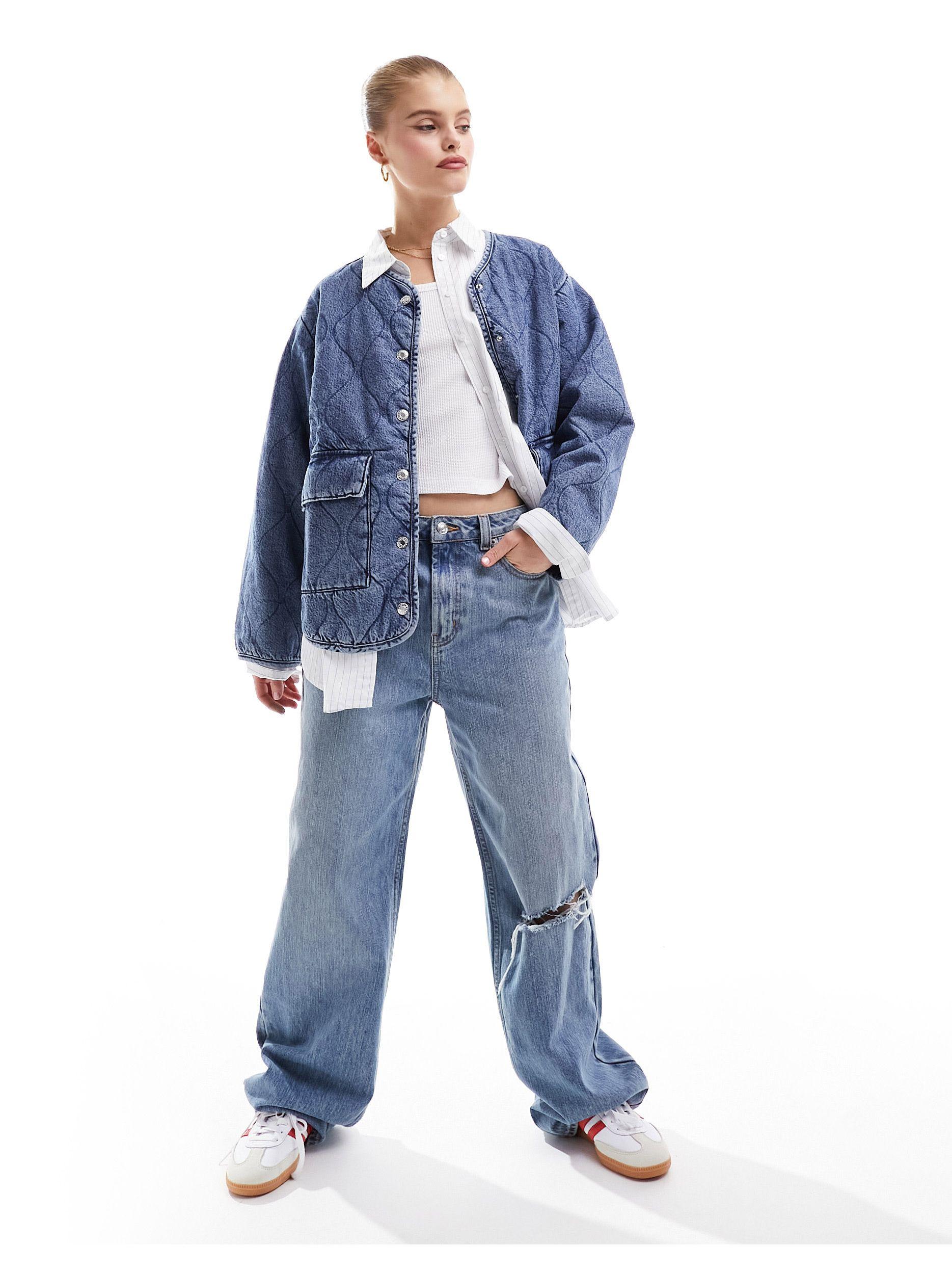 Mango Veste Veste MatelassÃ©e Jean Femme Anorak Matelassé à Poches