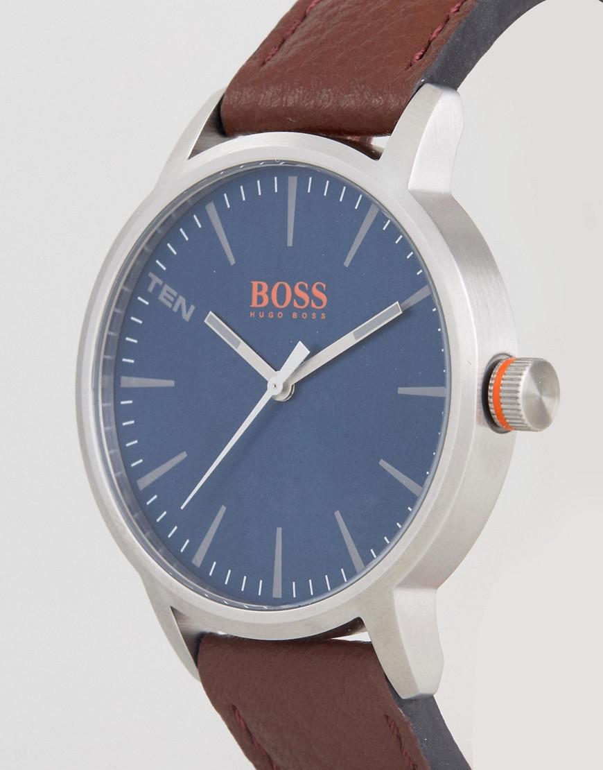BOSS Orange By Hugo Boss 1550057 Copenhagen Leather Watch In Brown for Men  - Lyst