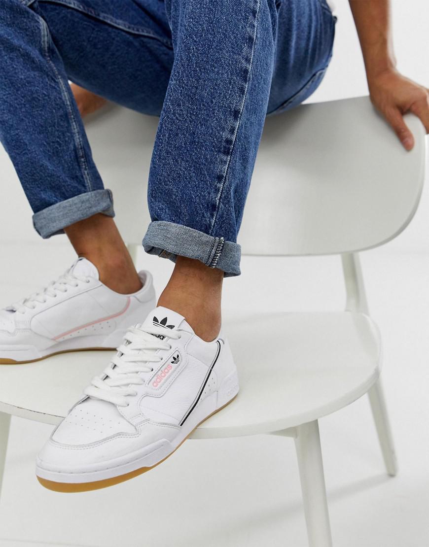 adidas continental 80's white grey core black pink gum tfl