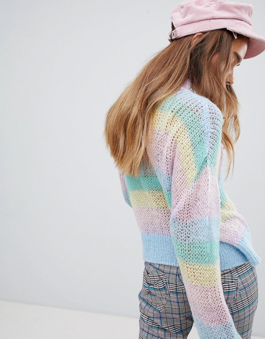 pastel rainbow knitted jumper