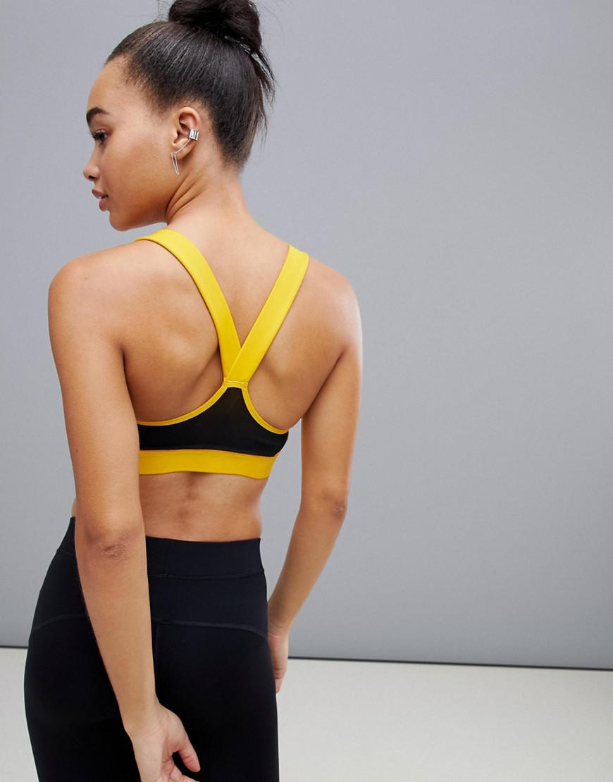 Ivy Park Synthetic Logo Mesh Back Sports Bra in Yellow - Lyst
