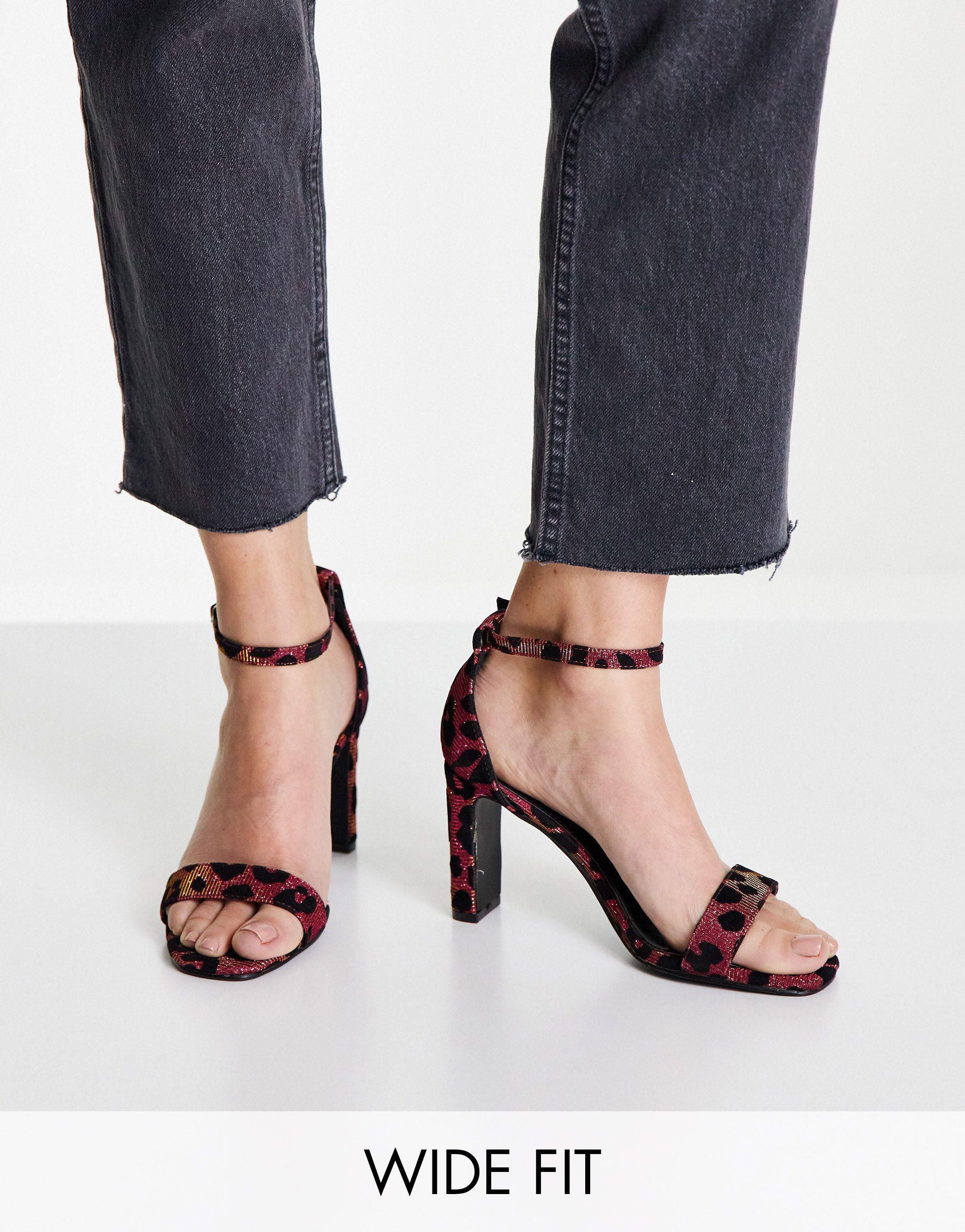 Simply Be Simply Be Extra Wide Fit Flo Heeled Sandals in Black | Lyst