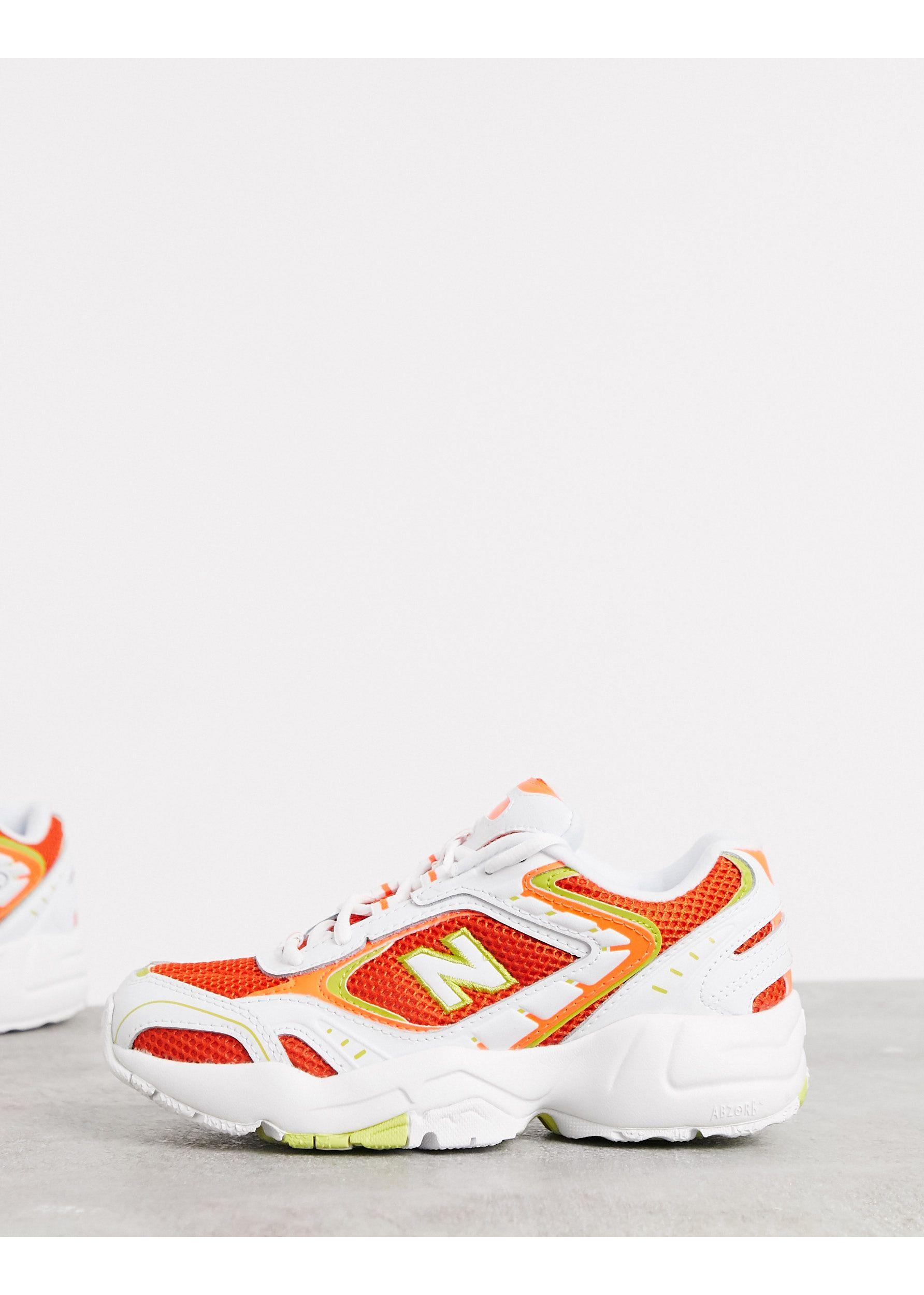 New Balance Rubber 452 In Trainers White And Orange | Lyst