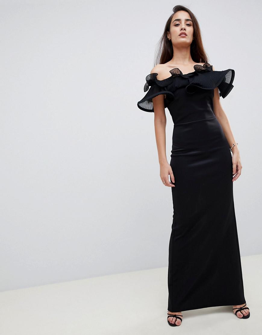 lipsy floral bardot maxi dress