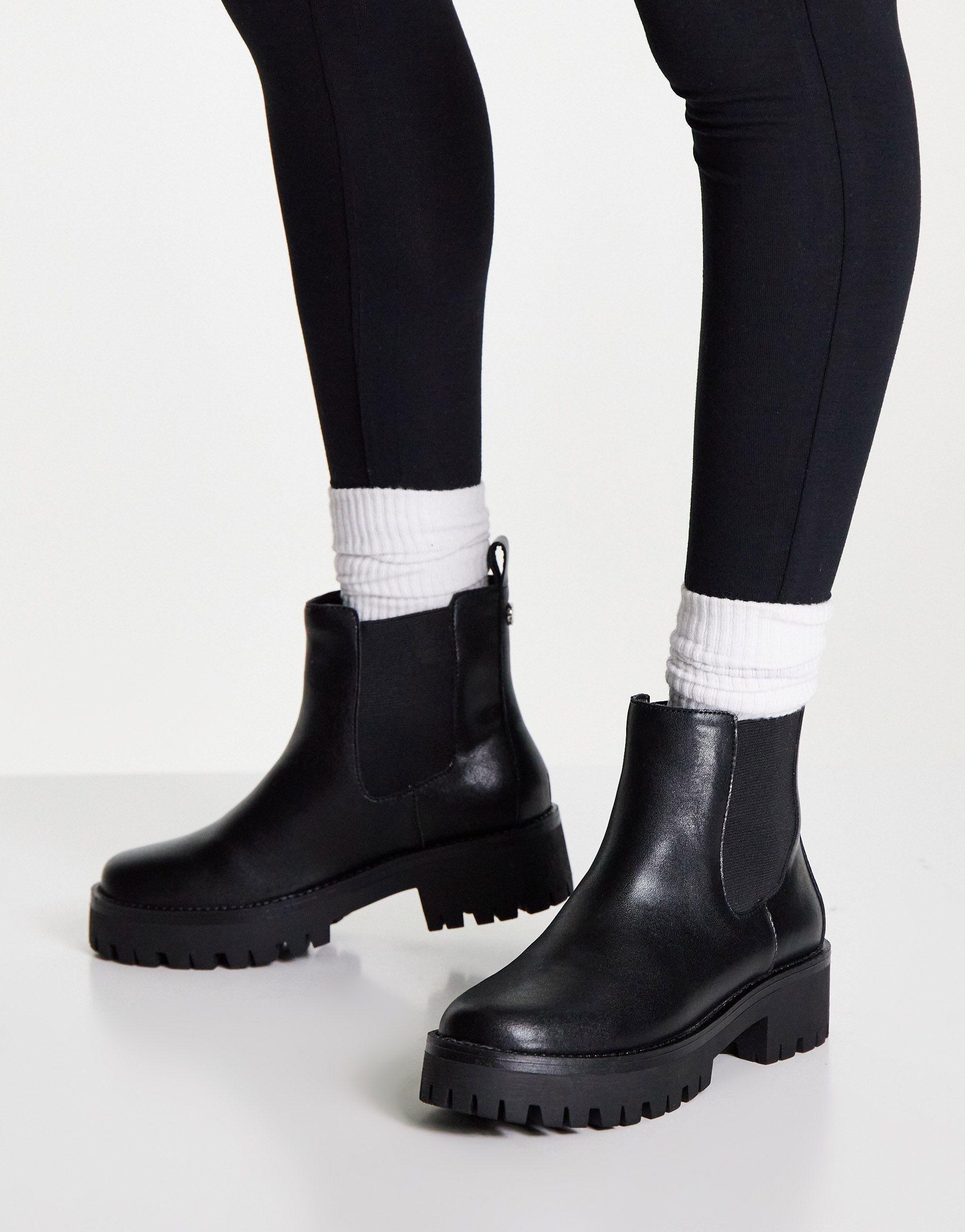 Steve Madden Karla Chunky Chelsea Boots in Black | Lyst UK