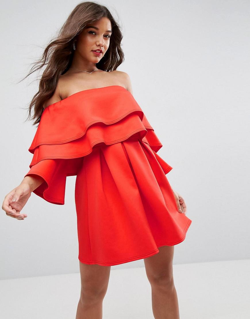 off the shoulder ruffle sleeve dress