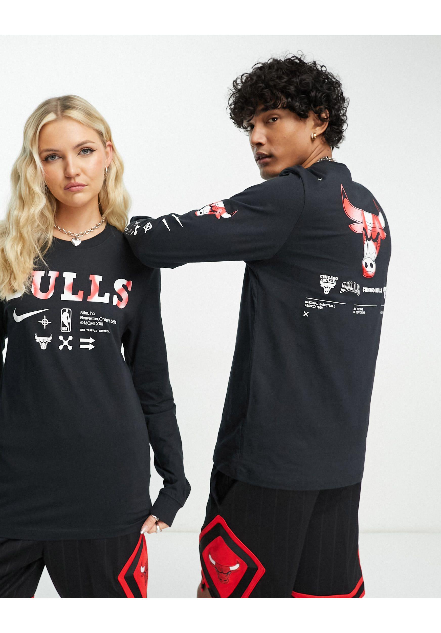 Nba chicago bulls - t-shirt unisexe à manches longues et imprimé graphique  au dos - noir Nike Basketball en coloris Noir | Lyst