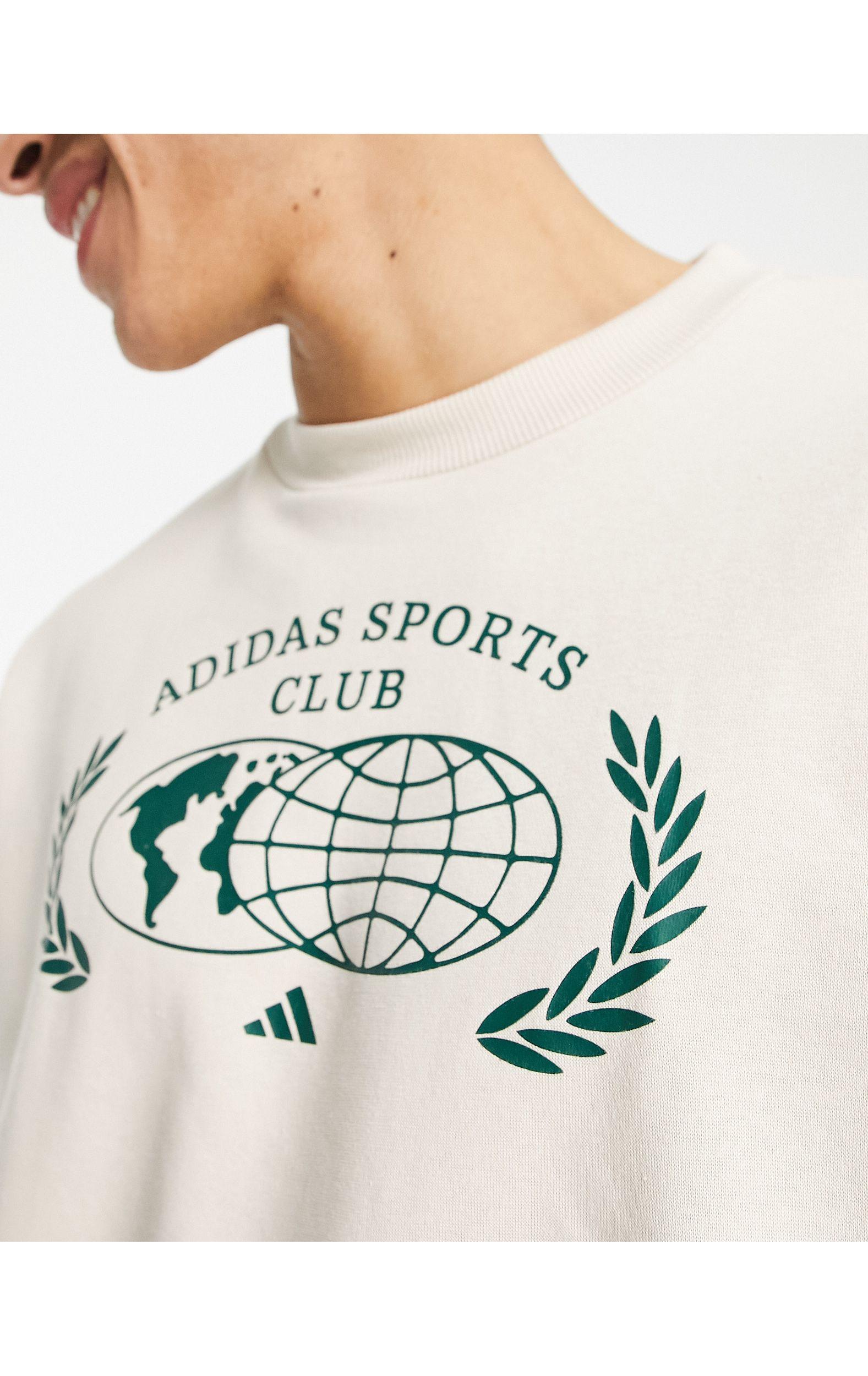 adidas Originals Adidas Training Sports Club Graphic Sweatshirt in White  for Men | Lyst
