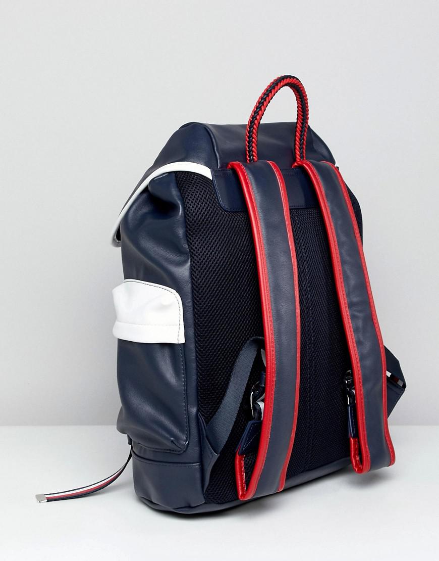 tommy hilfiger faux leather backpack