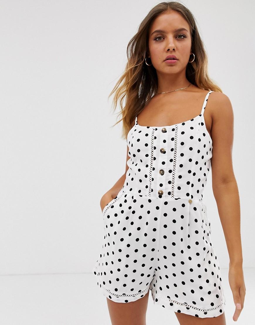 white spotty playsuit