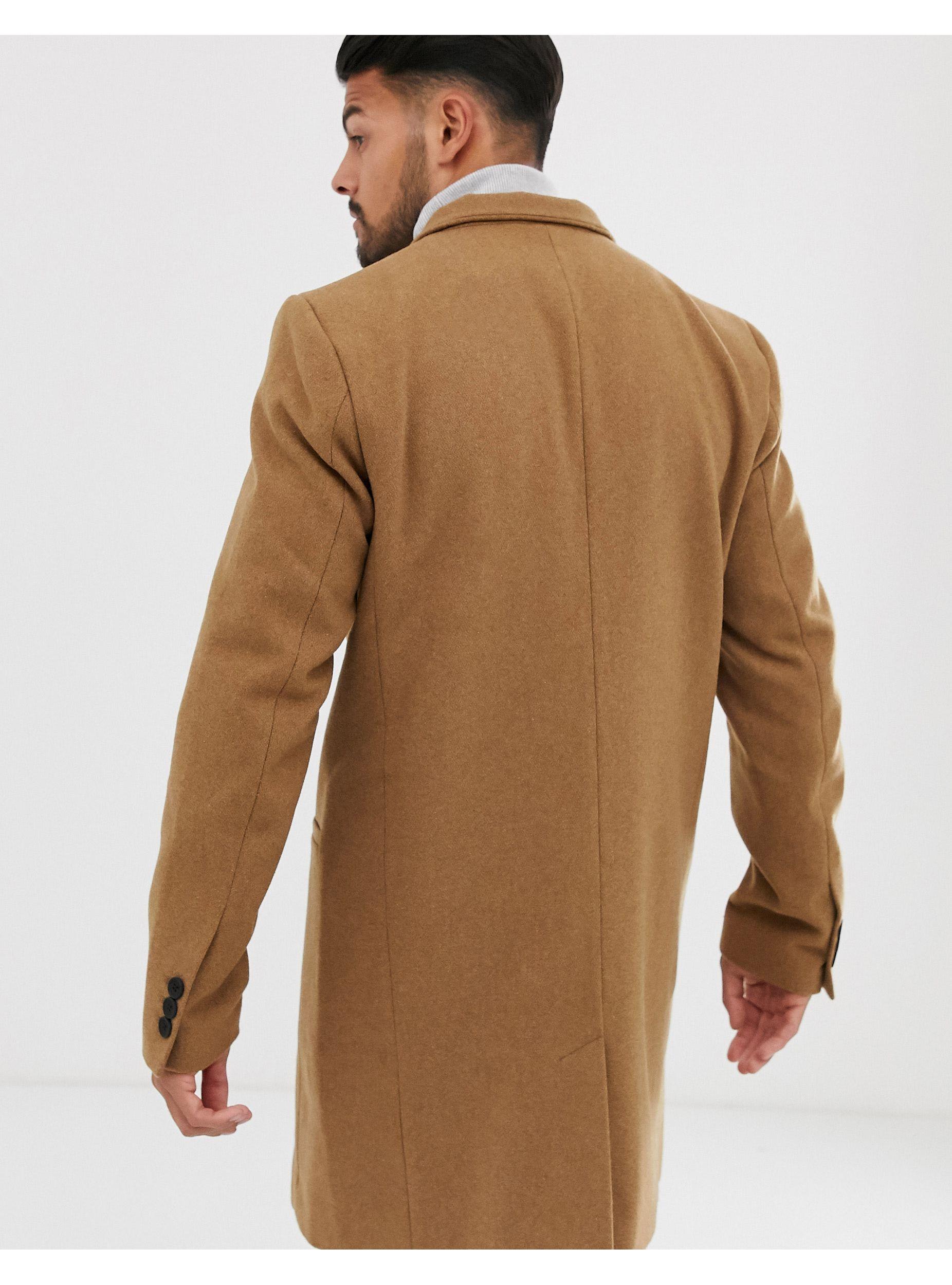 only & sons wool trench coat