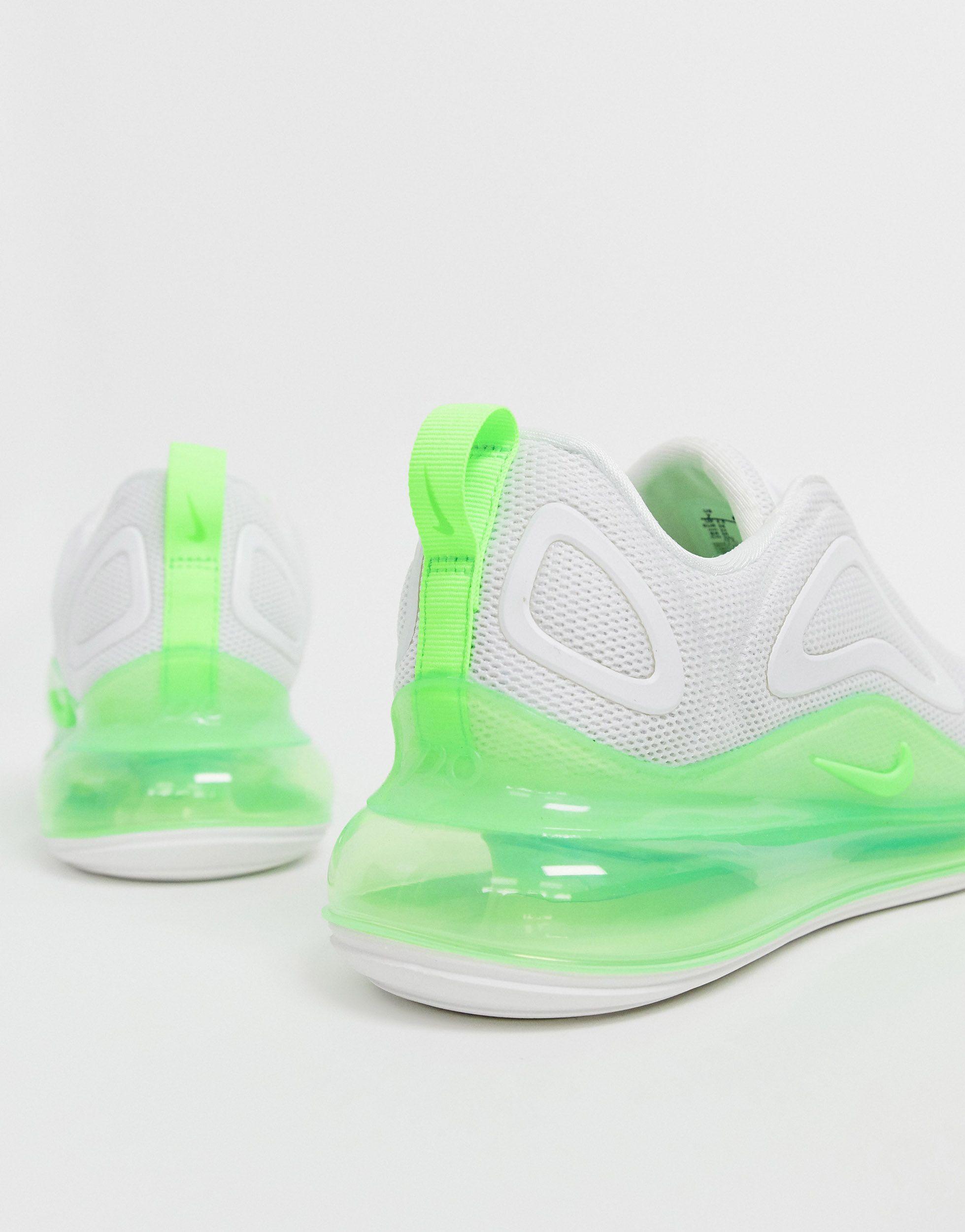 720 - Baskets - et vert fluo Caoutchouc Nike en coloris Blanc - Lyst