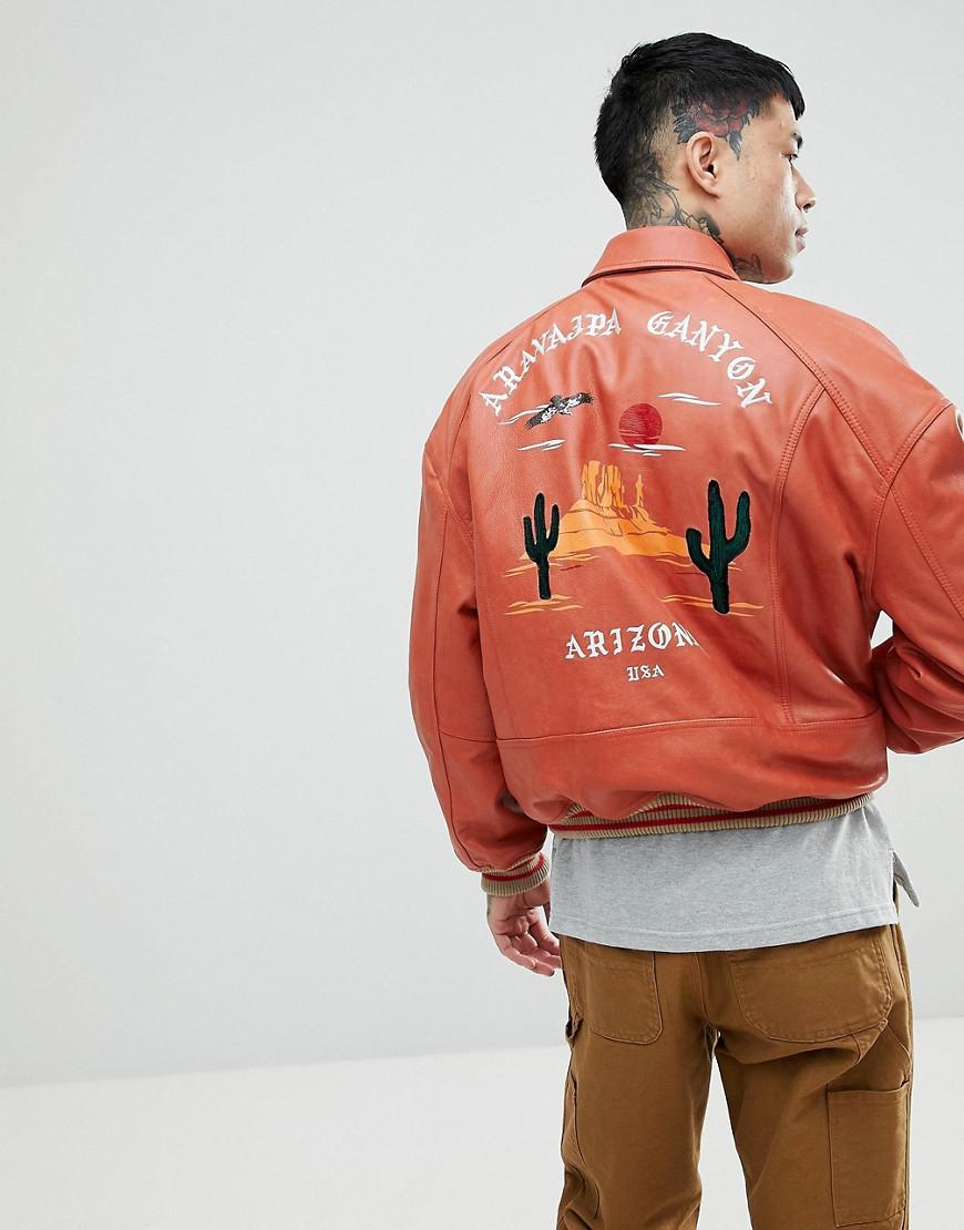 ASOS Festival Plus Oversized Varsity Jacket With Embroidery In Red for Men  | Lyst