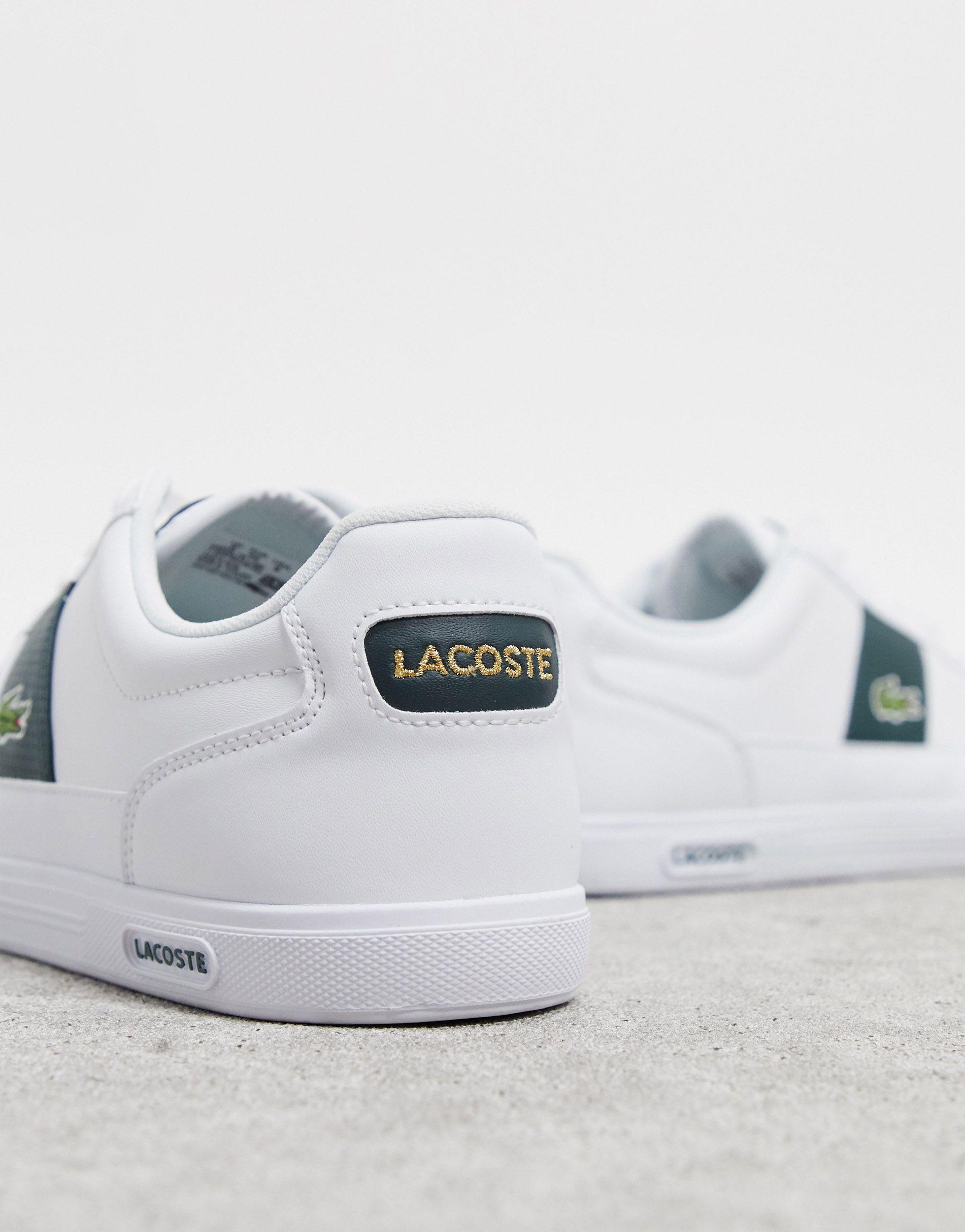 probleem Trein Mooi Lacoste Europa Trainers With Green Stripe in White for Men | Lyst