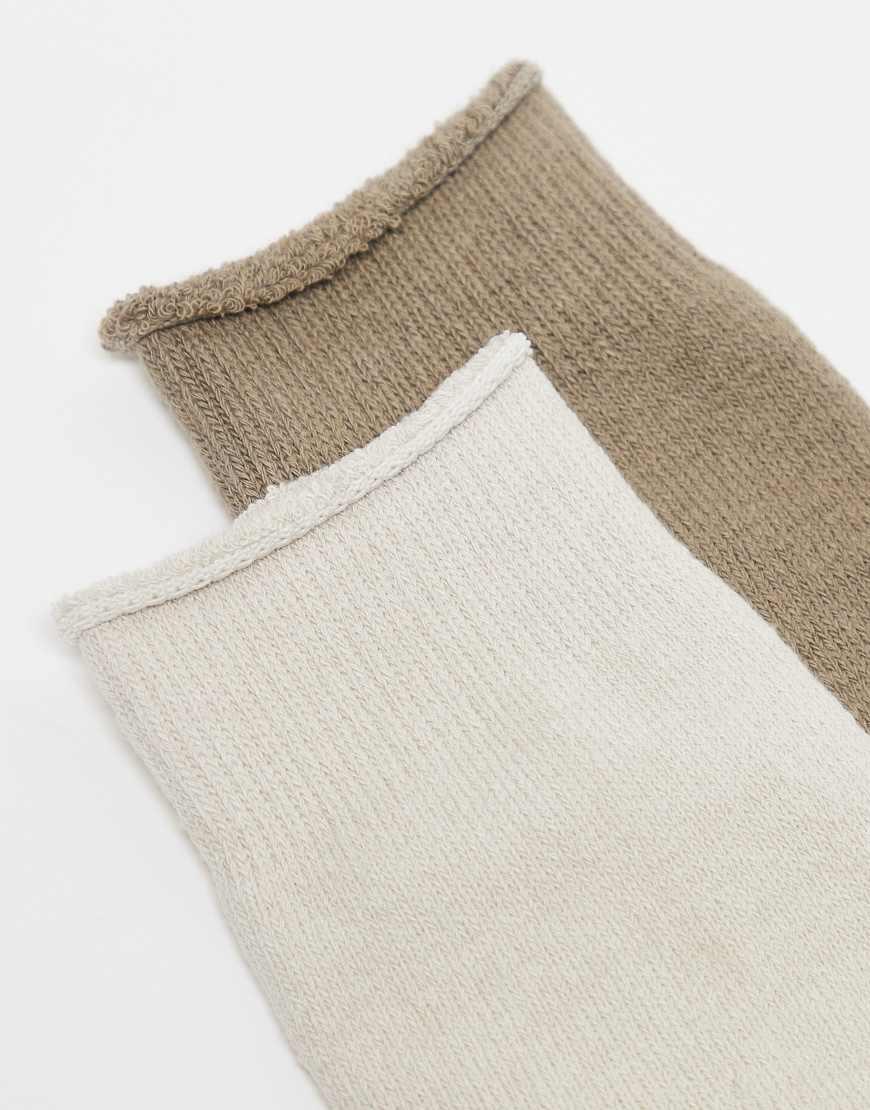 Pack De 2 Pares De Calcetines De Color Gris Y Marron Con Diseno Original Americana De Hollister de hombre de color Blanco Lyst