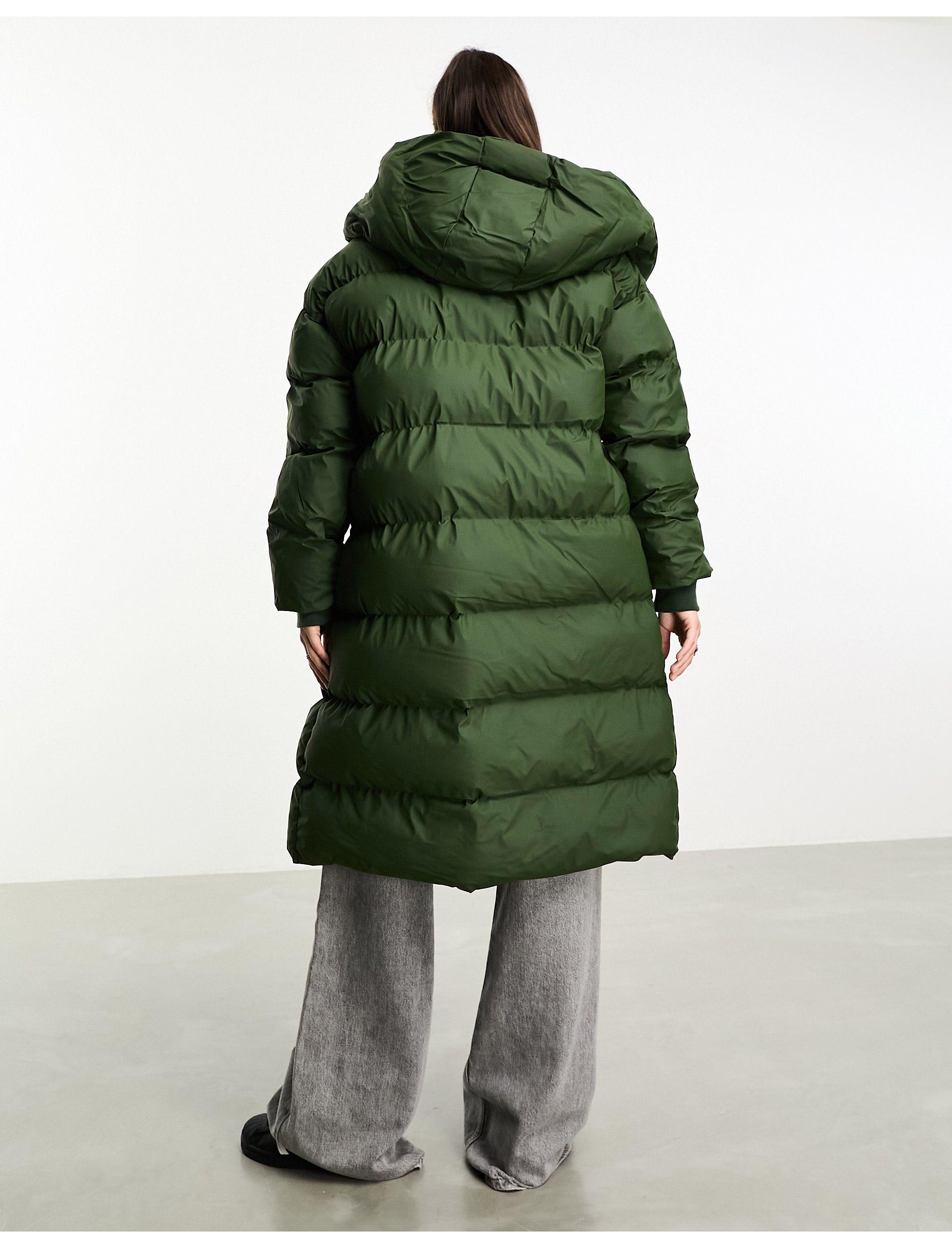 Noisy May Droplets Longline Padded Coat With Oversized Hood in White | Lyst