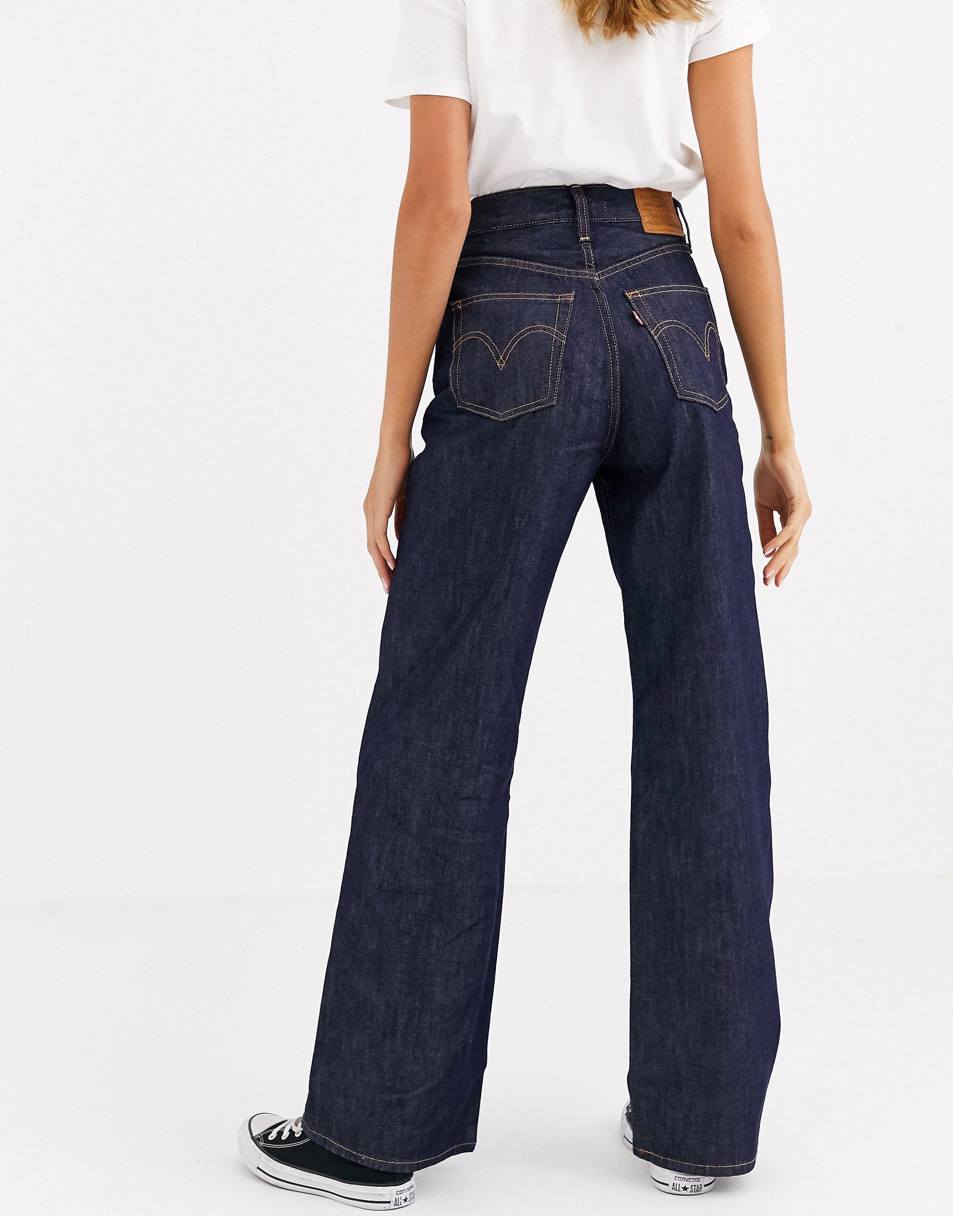 Levi's Ribcage Wide Leg Jeans in Blue | Lyst UK